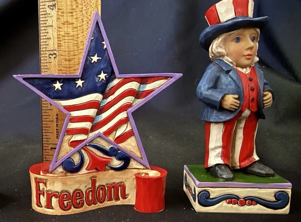 Jim Shore Young Uncle Sam, Freedom Star In Original Styrofoam