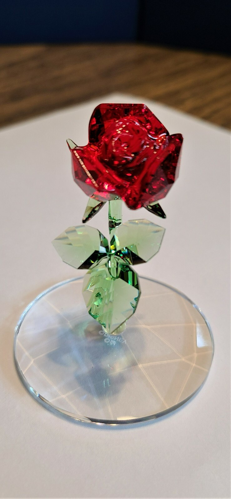 🌹Swarovski Crystal Disney Beauty & Beast Enchanted Rose Figurine, Bell Jar, NIB