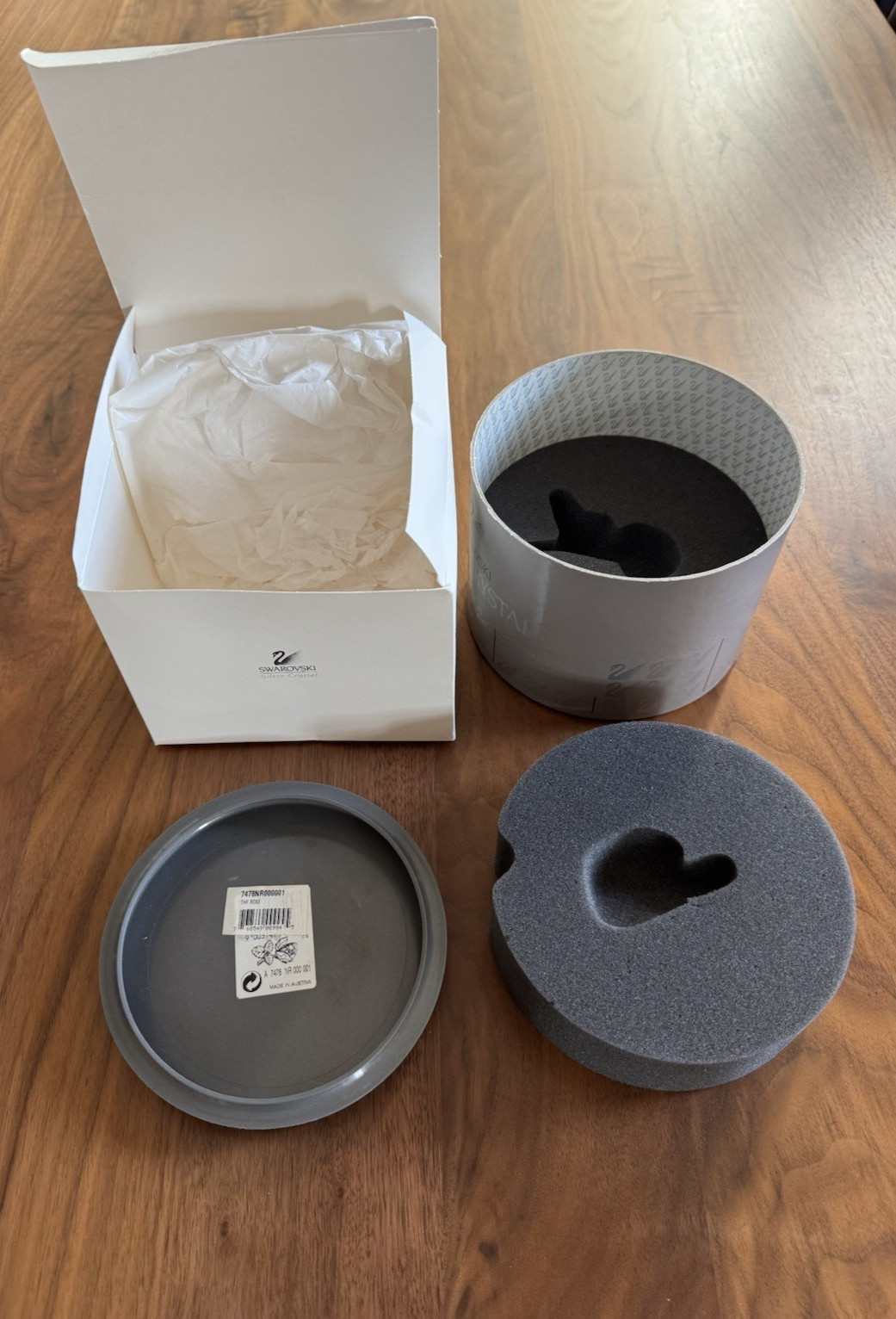 Swarovski Crystal TheRose Box & Packaging Only – OuterBox, Cylinder, Foam Insert