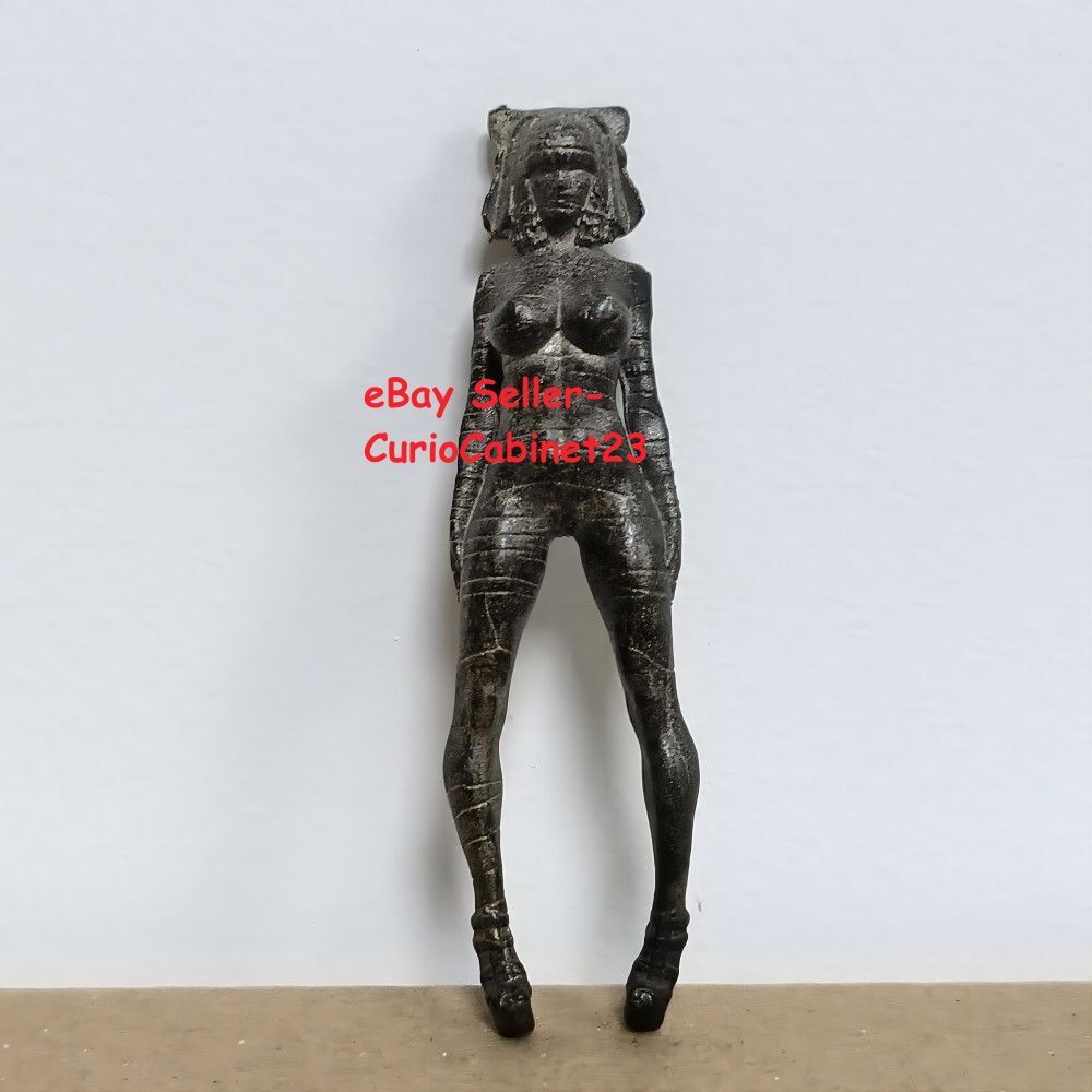Solid Brass Egyptian Queen Statue Brass Busty Lady Body Art Collectible Ornament