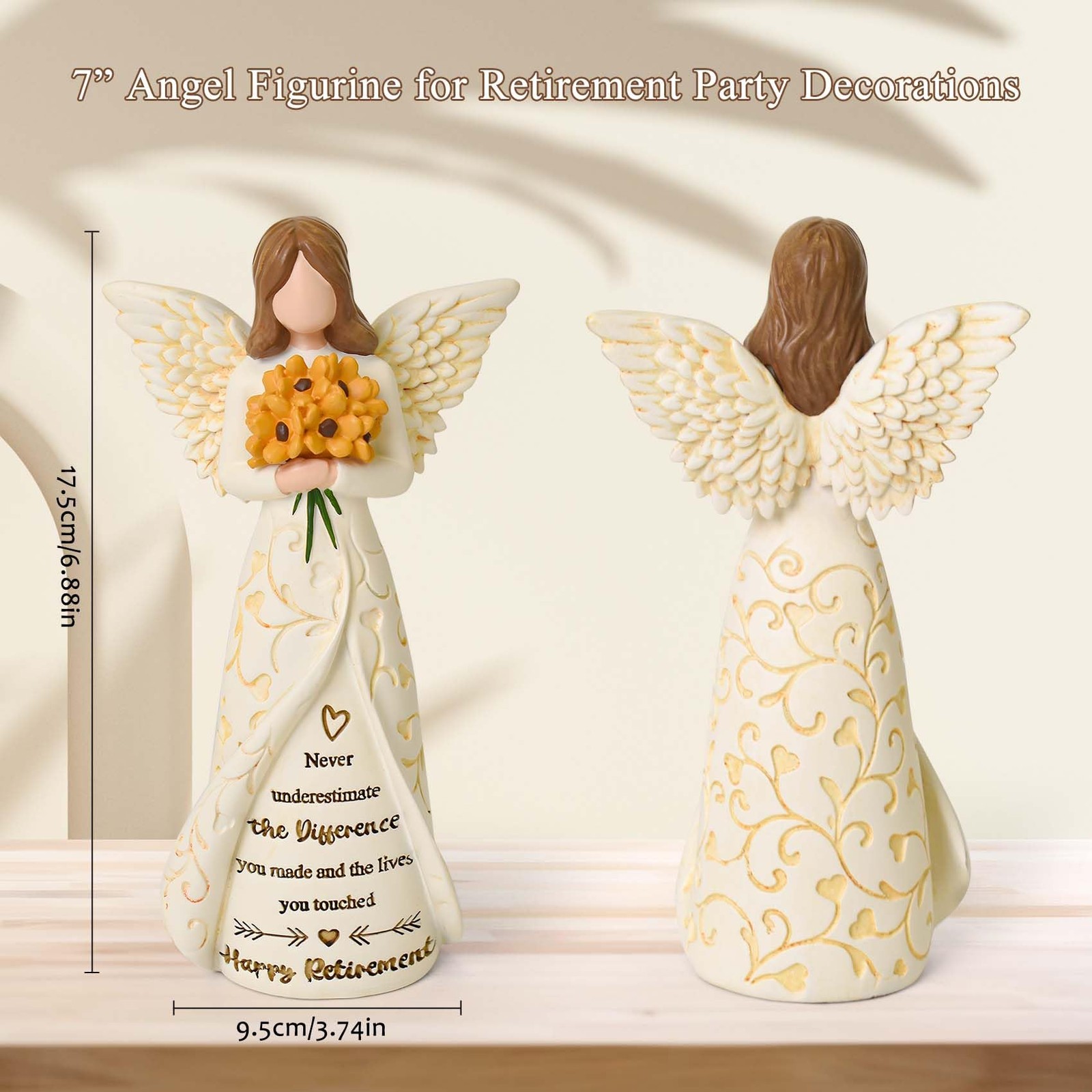 Retirement Gift for Woman, 7” Angel Figurine for Retirement Party Decorations…