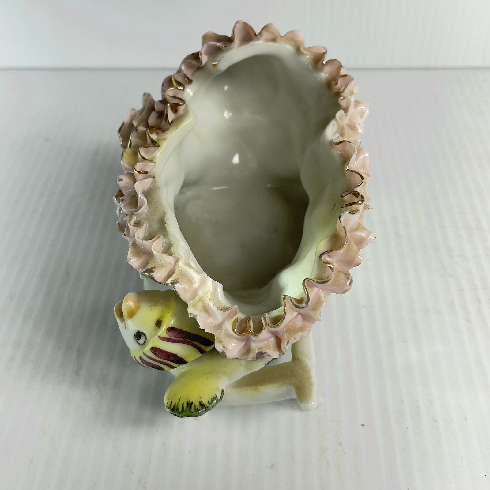 Porcelain Cart With Roses and a little Bird