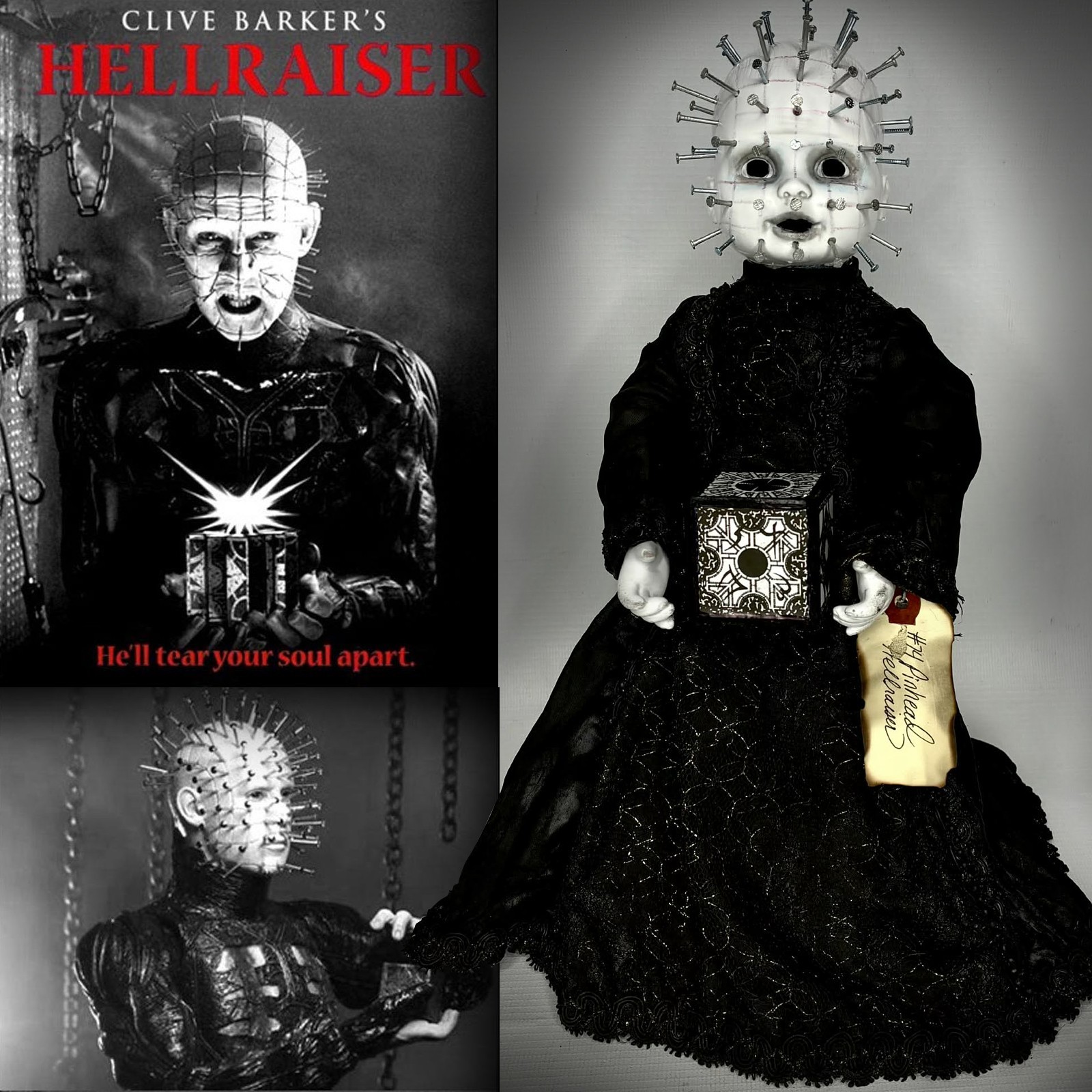 Hellraiser Pinhead Horror Movie Character Doll #74 Erika’s Emporium 13″ SMALL