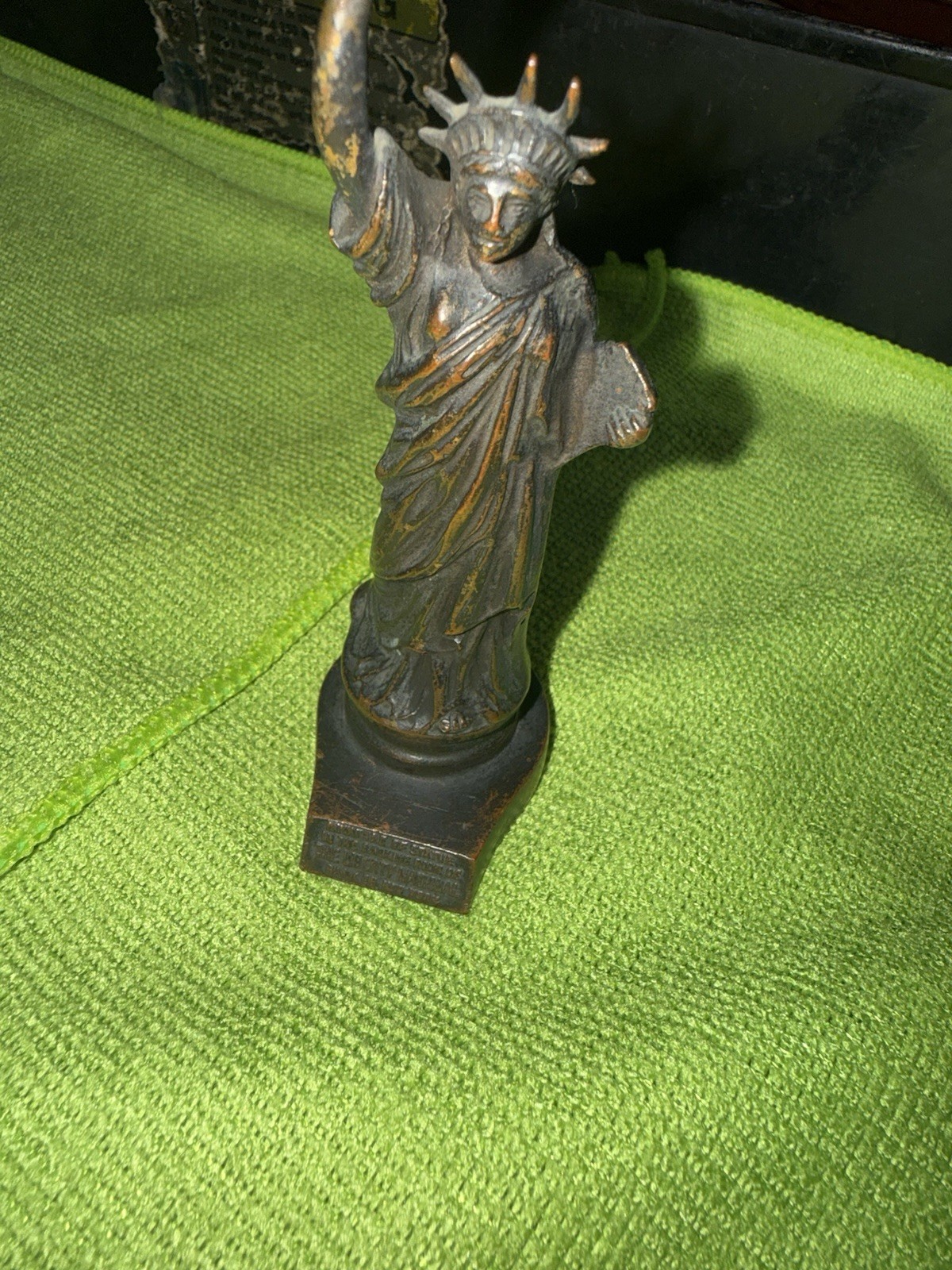 The Liberty National Bank & Trust Co. Bronze Statue of Liberty Signed