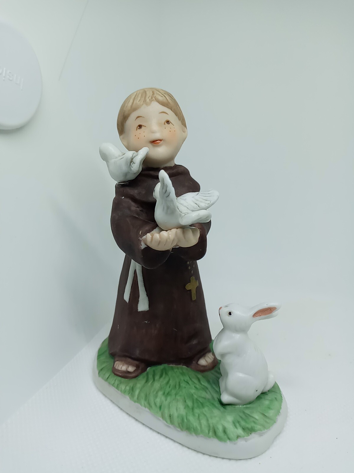 Vintage NAPCO WARE N°749 Young Monk In A Brown Robe Fig. H.Painted. 1960s.Unique