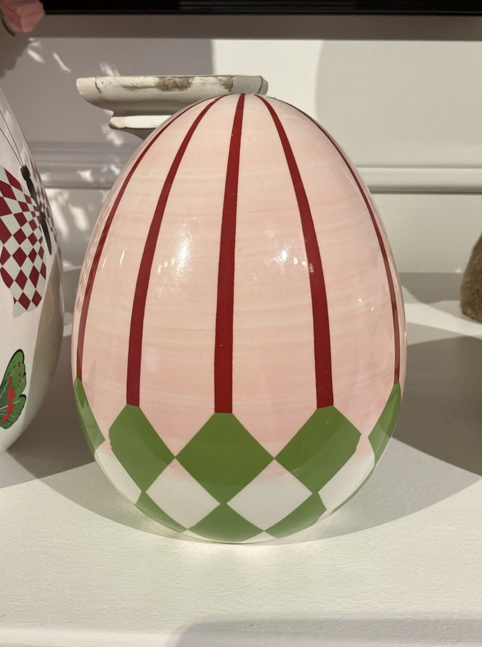 Grandin Road (style) Designer Easter Egg with Butterflies Geometric Shapes Set 3