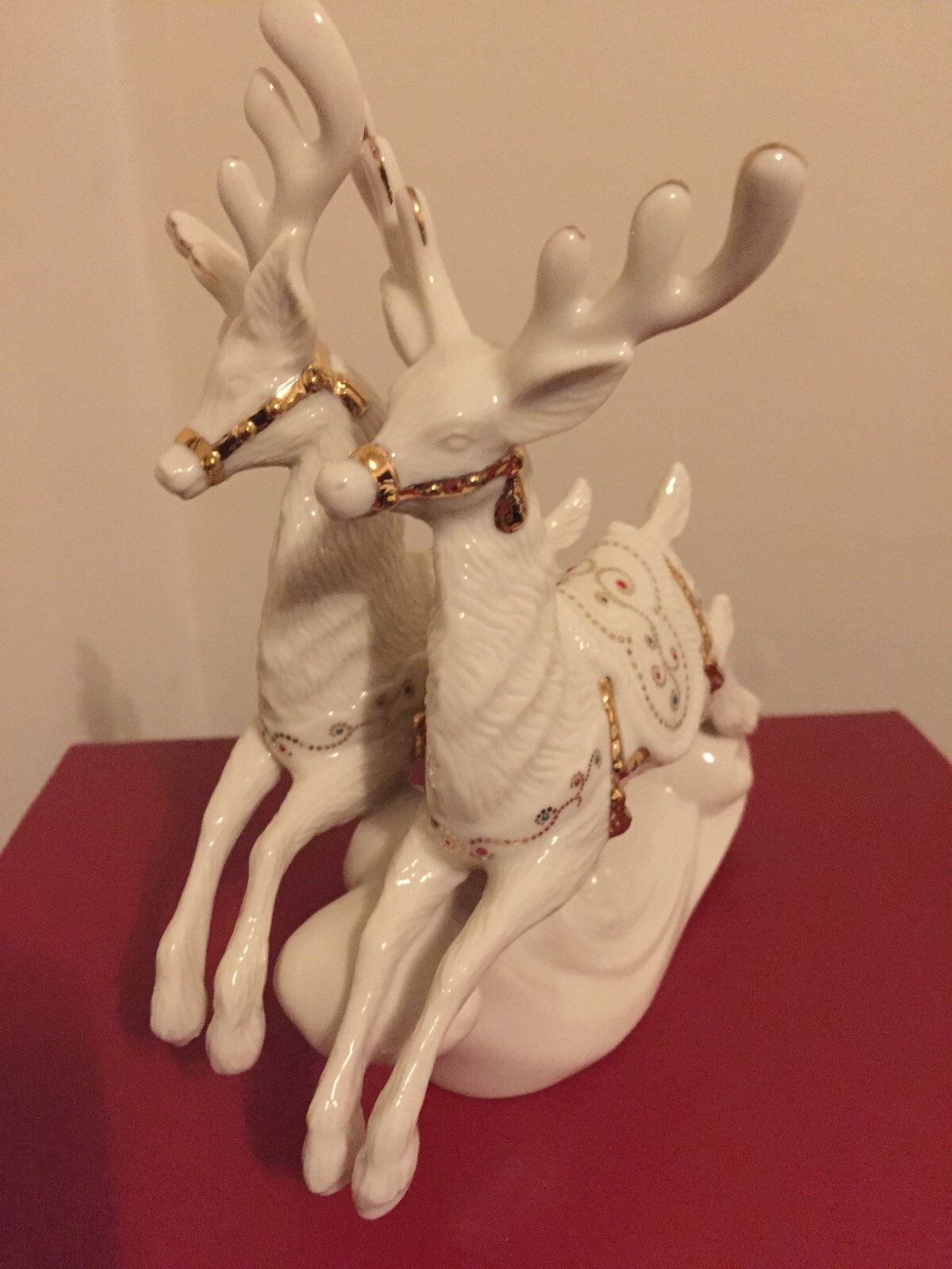 Lenox Dash Away All Comet and Cupid Figurine with Box and Styrofoam