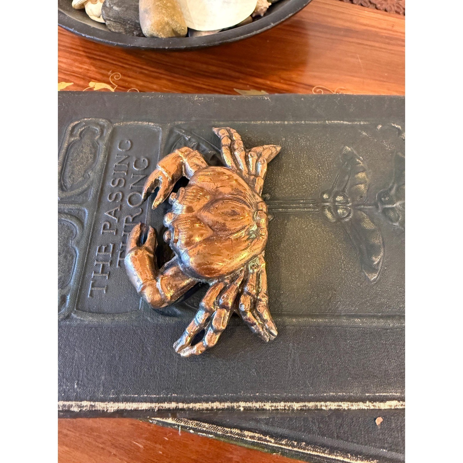 Vintage Metal Crab Figurine Coastal Beach Decor