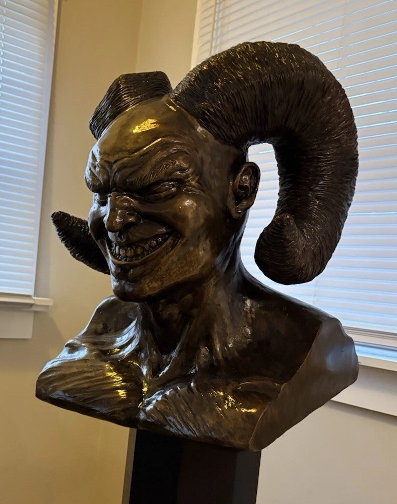 “The Pursuit of Mammon” 2025- Bronze Sculpture Demon Art Satan biblical baphomet