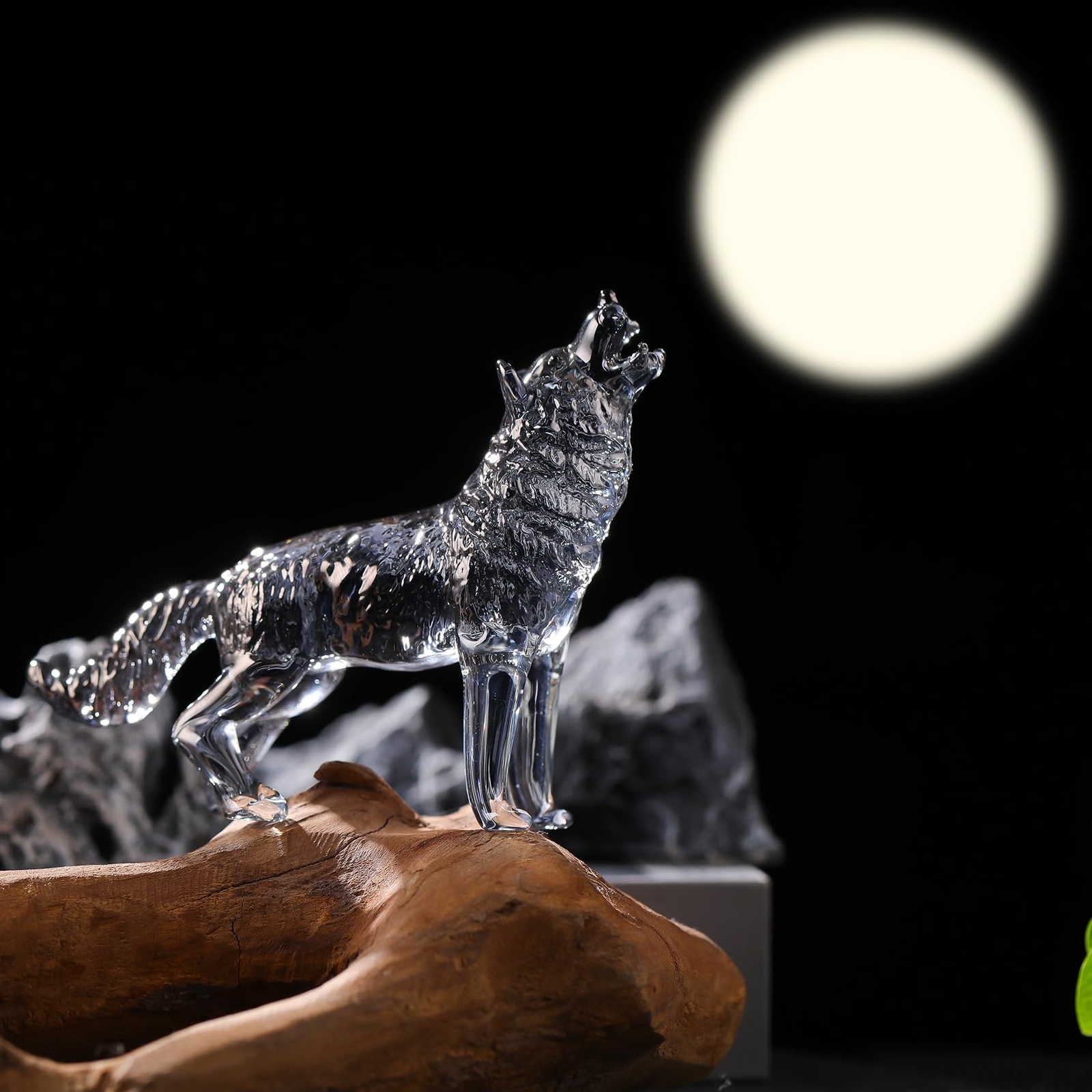 4.33in. Crystal Clear Wolf Gifts for Wolf Lovers Men Women Cool Glass Wolf Co…