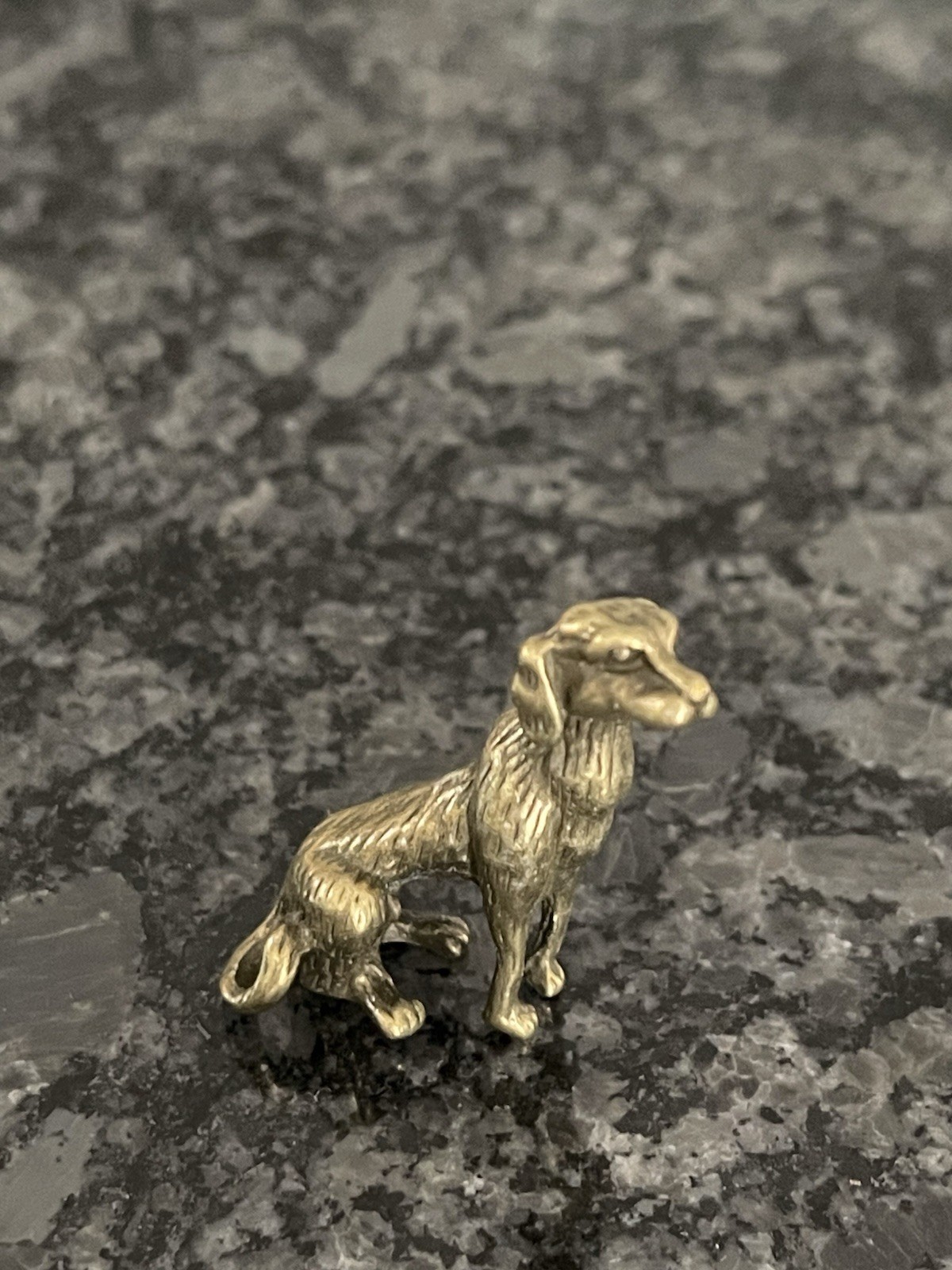 Vintage Mini brass Dog Figurine Statue