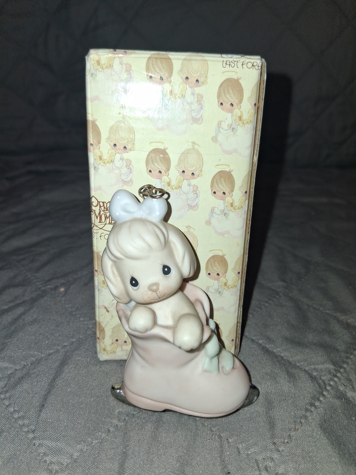 Precious Moments Porcelain Dog Figurine Hand Painted Matte Finish Boxed