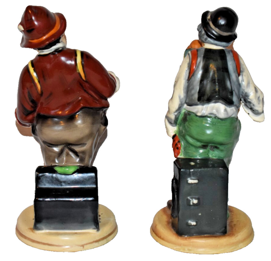 Tashiro Shoten Occupied Japan Figures Organ Grinder With Monkey Accordian Player