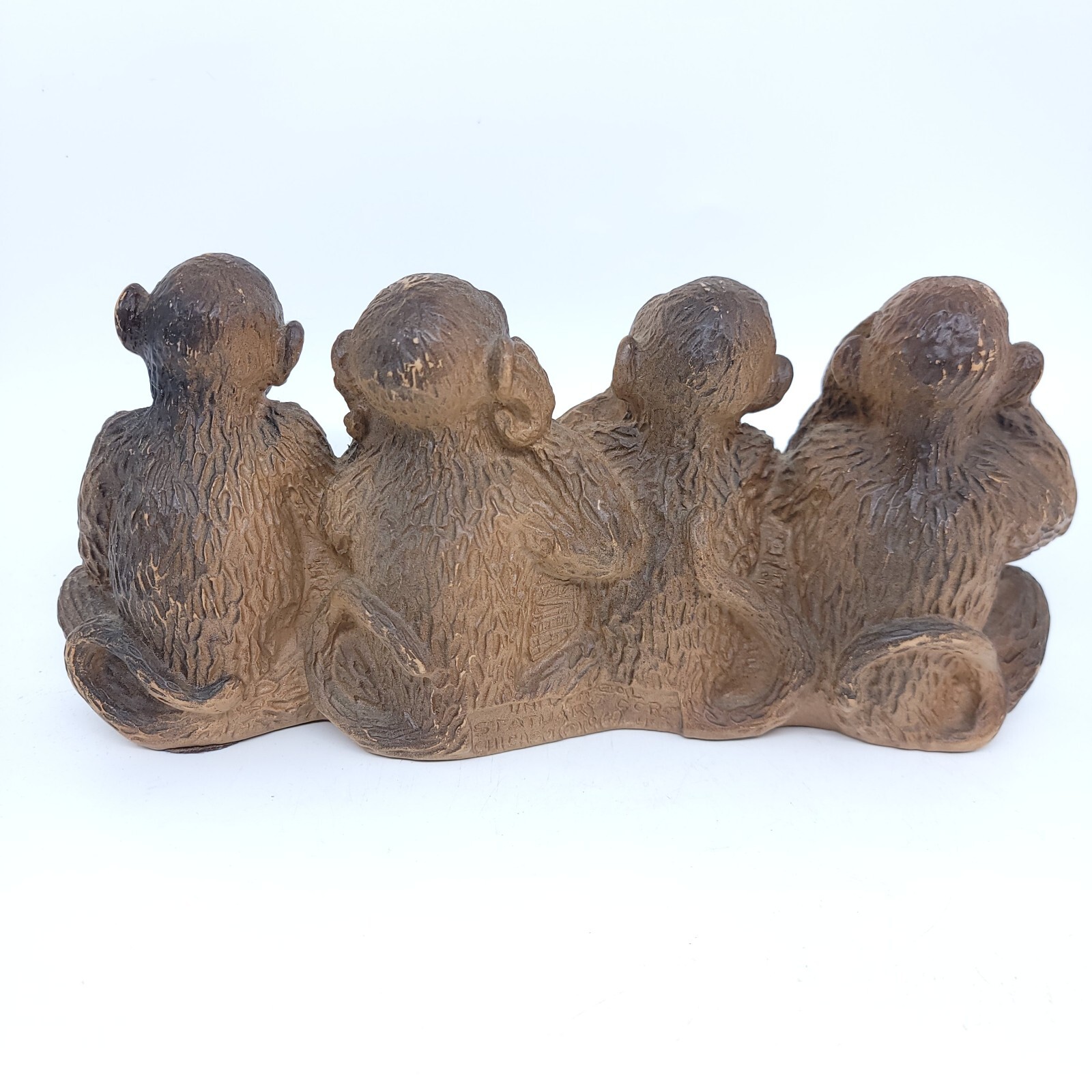 Universal Statuary Corp 1969 Monkeys Of Wisdom Molded Plastic Chicago