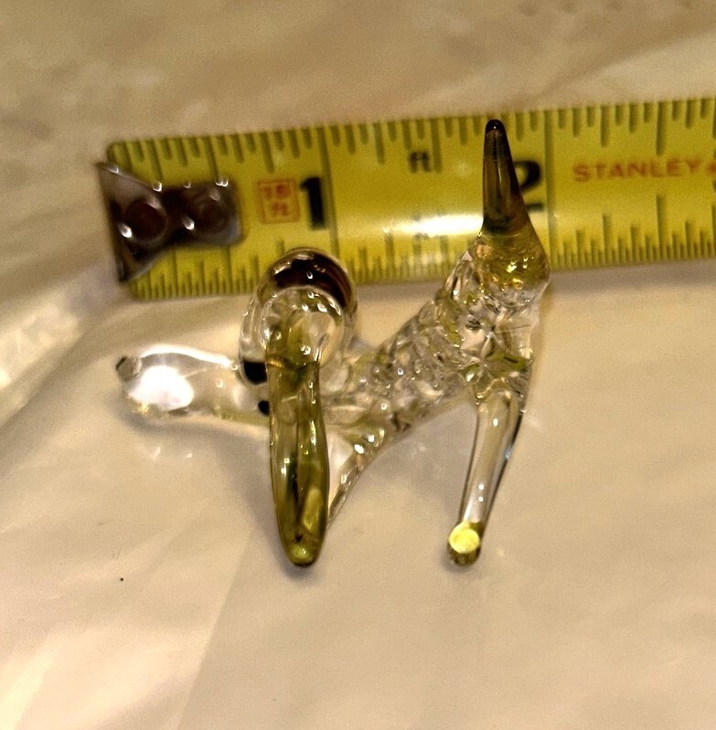 Hand Blown Glass Dog Bloodhound Figurine 2 inches