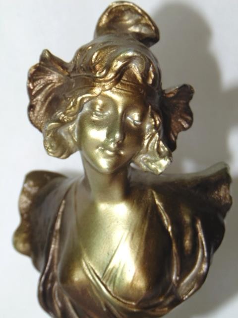 Gorgeous Vintage French ART NOUVEAU Gilded Woman Bust Statue