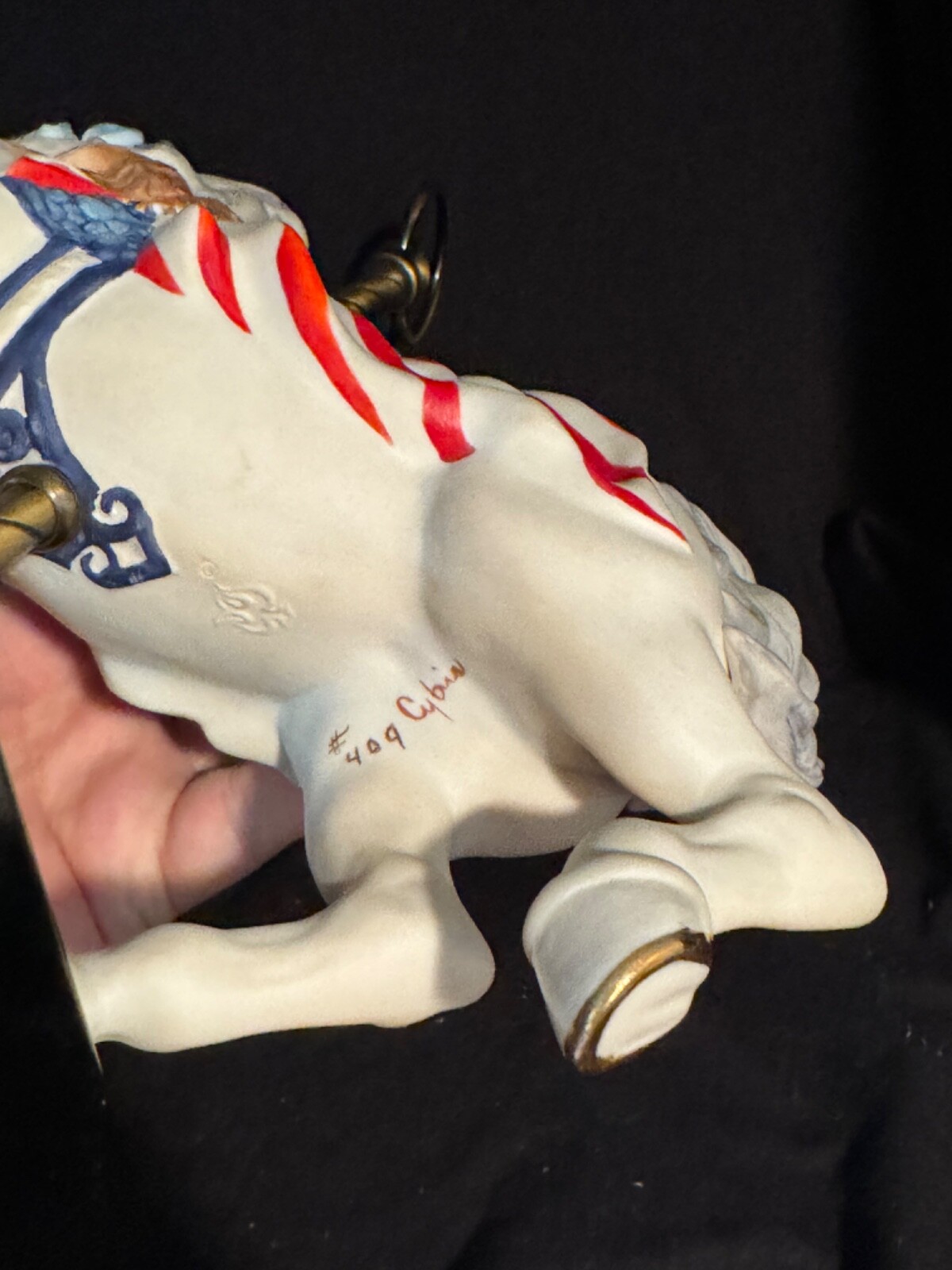 Cybis Bicentennial Carousel Horse, Ticonderoga Made 1975 / 12″/ 3lbs-6oz / #409