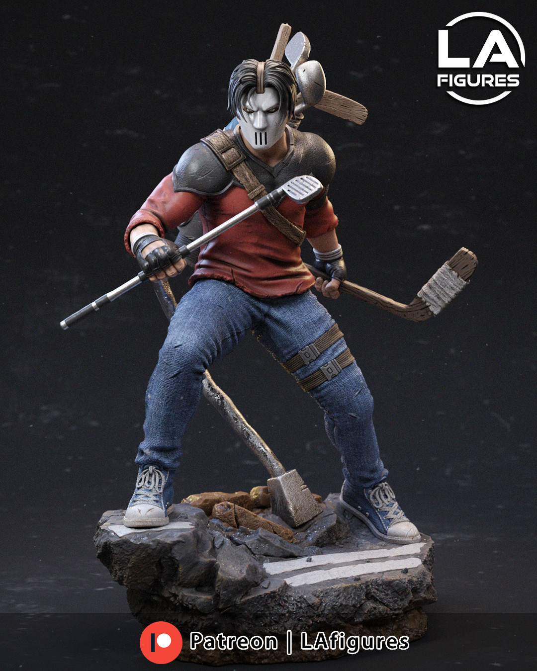 Casey Jones – TMNT 1/10 Scale Statue 3D Print Model Kit Unpainted