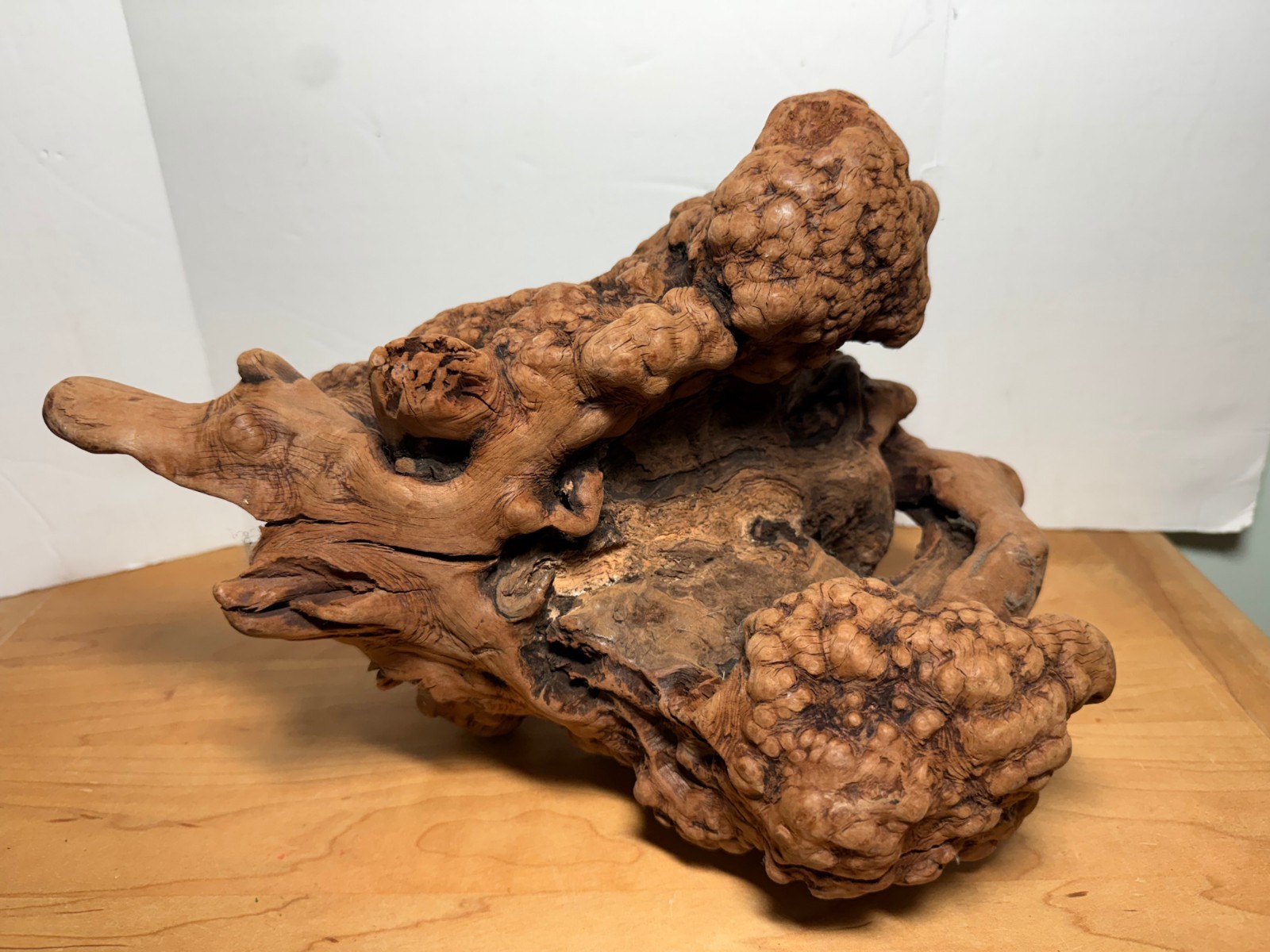 Vintage Abstract Root Burl Wooden Sculpture / Base 12 x 8.5 x 10 Inches NICE!