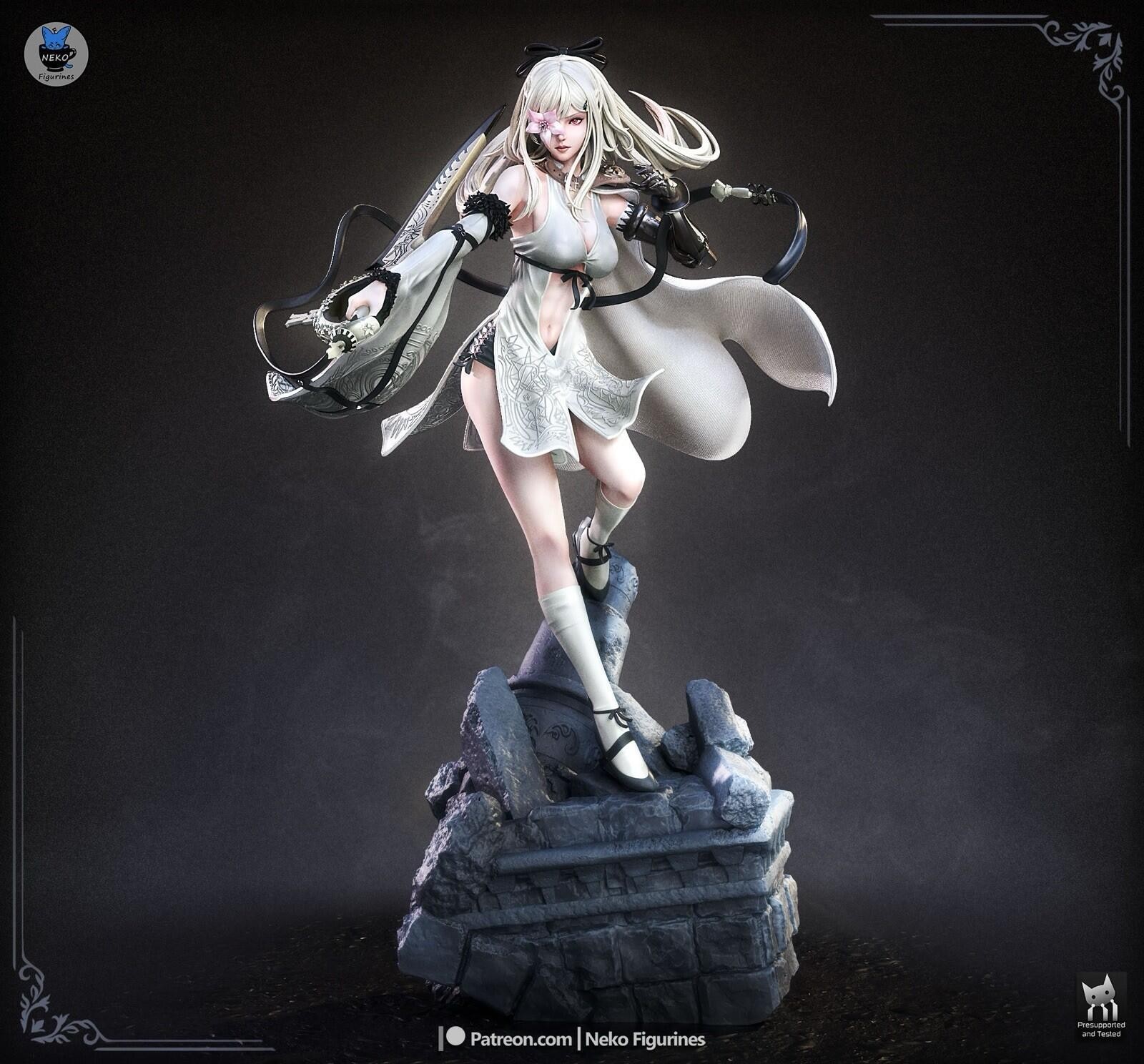 Zero | Drakengard 3 | 3D Printed Sculpture | Unpainted 1:8