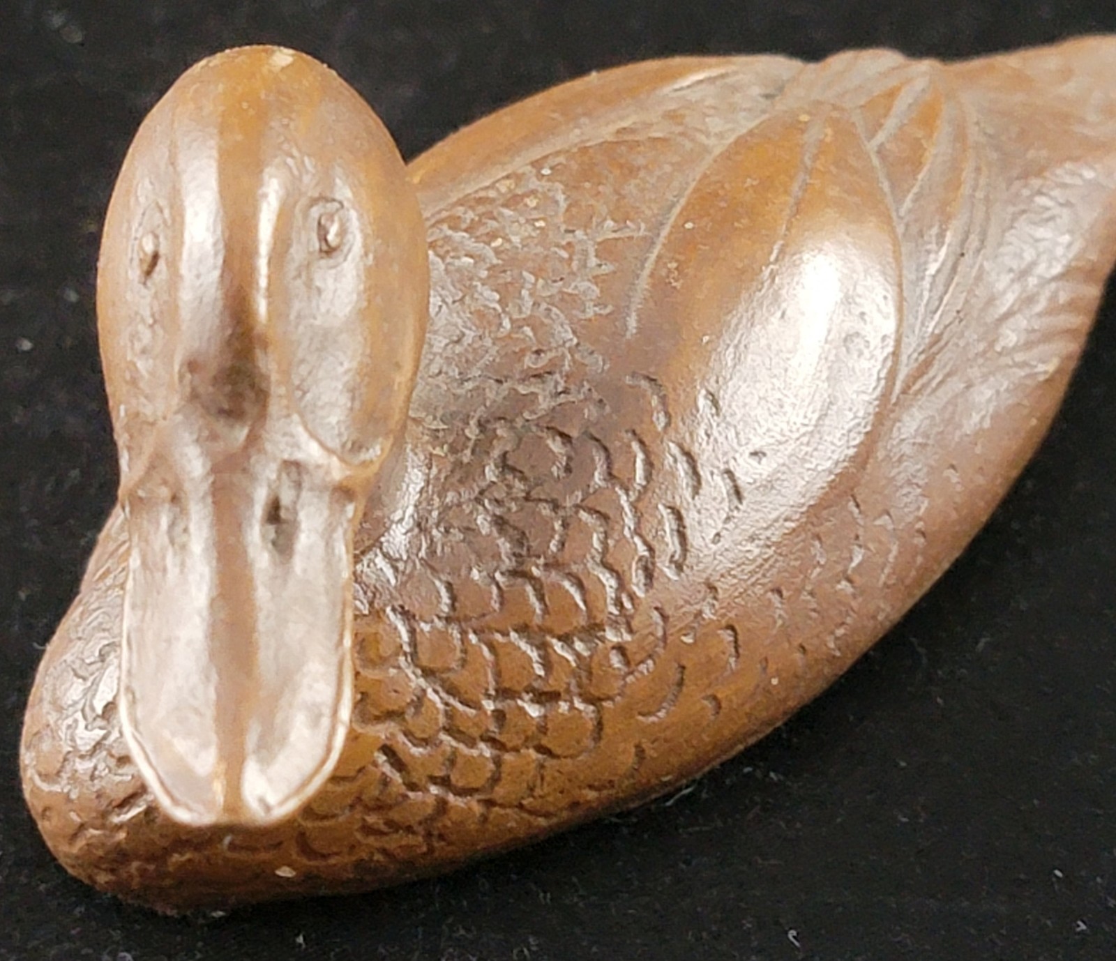 Vintage Mallard Duck Decoy 4in Resin Wood Look Mini Paperweight Decor