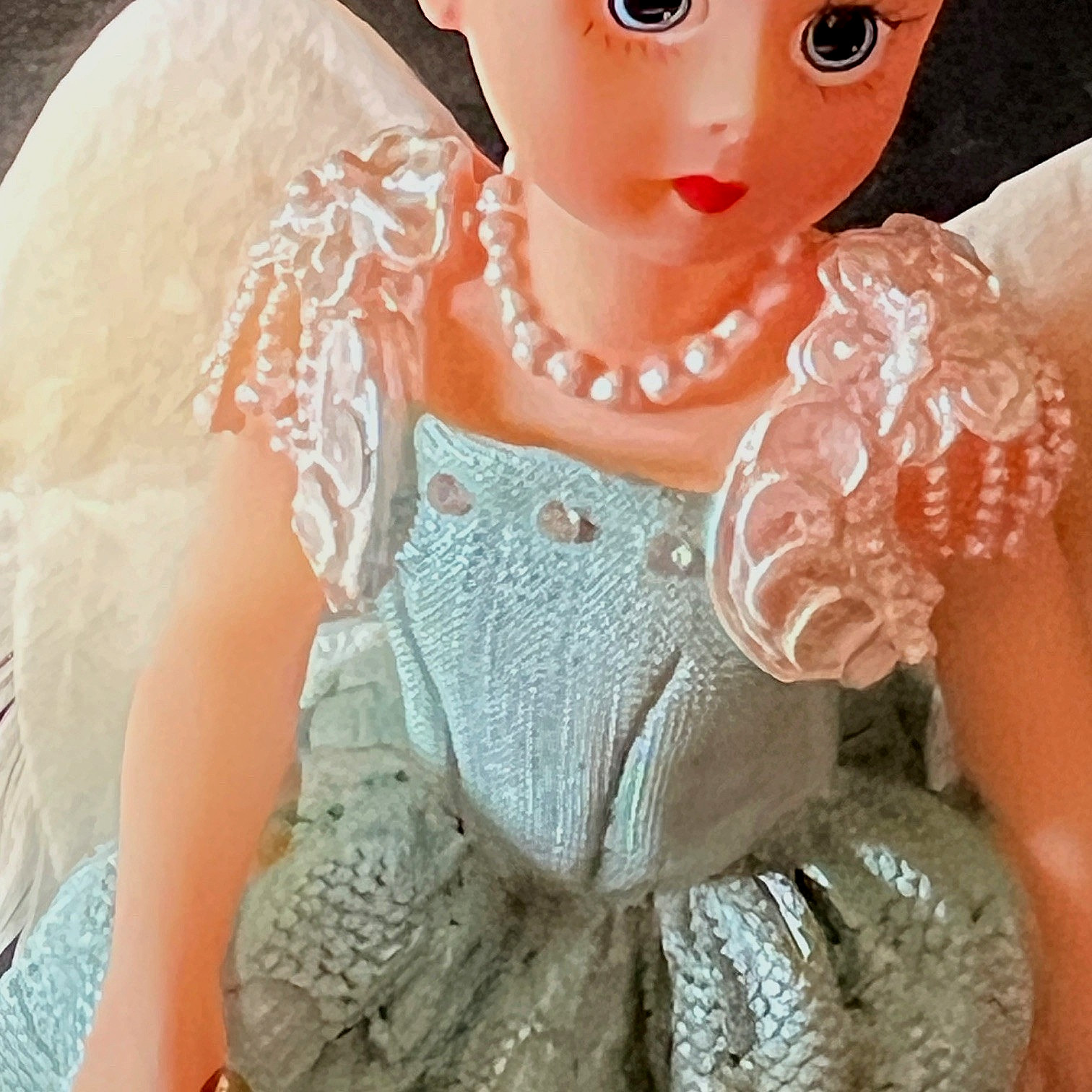 Vtg Madame Alexander Blue Mist Angel Stone Resin Figurine Orig Box COA Numbered