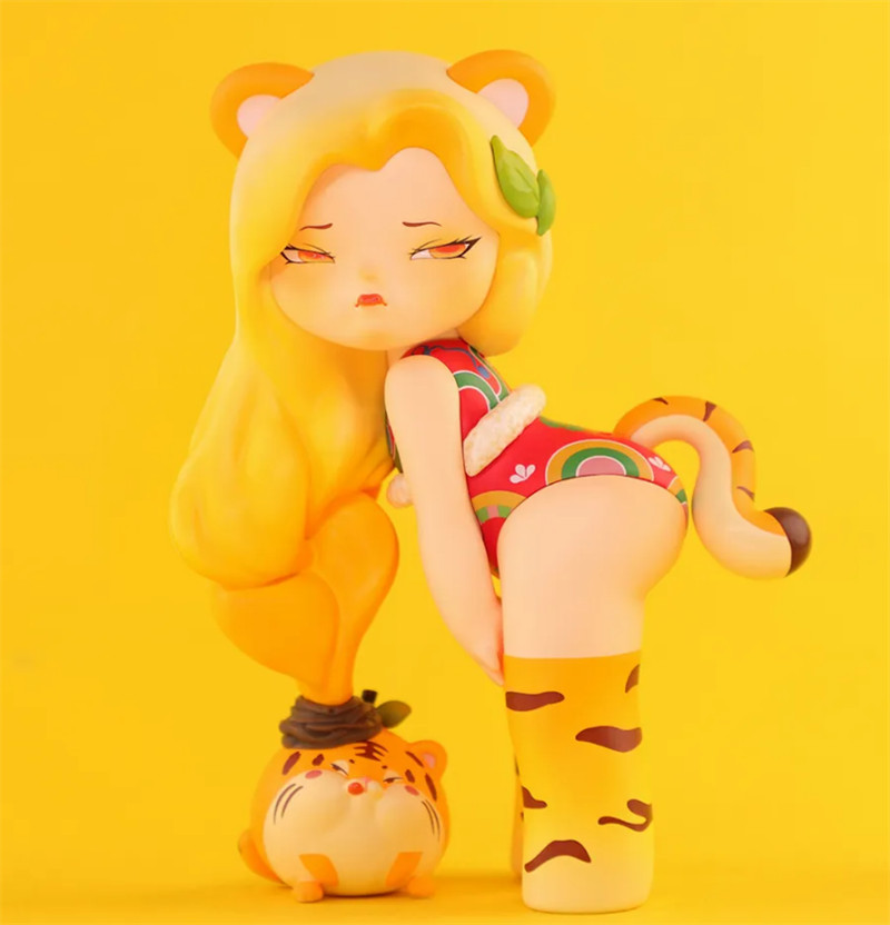 Fobbi Tiger Girl Limited Collectible Resin Art Fashion Figure 15cm New In Stock
