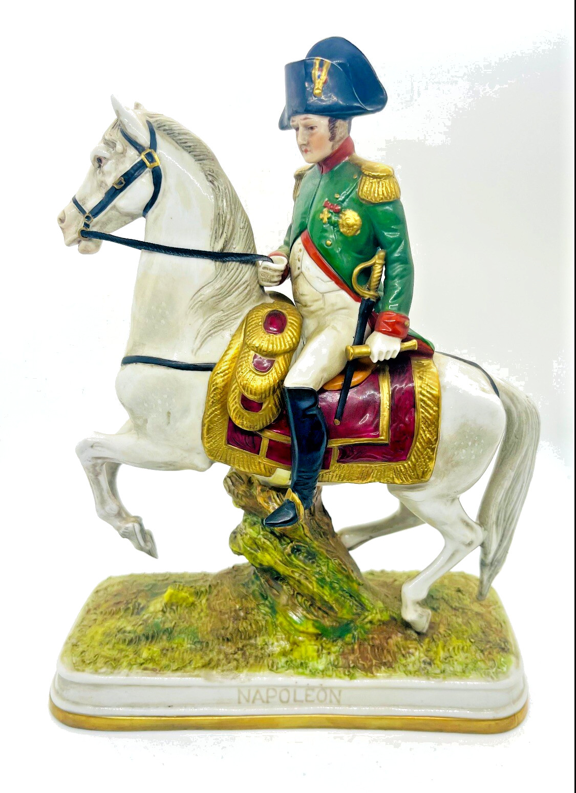 NAPOLEON Alsbach Hand Painted Porcelain Figurine Kister Horse European Military