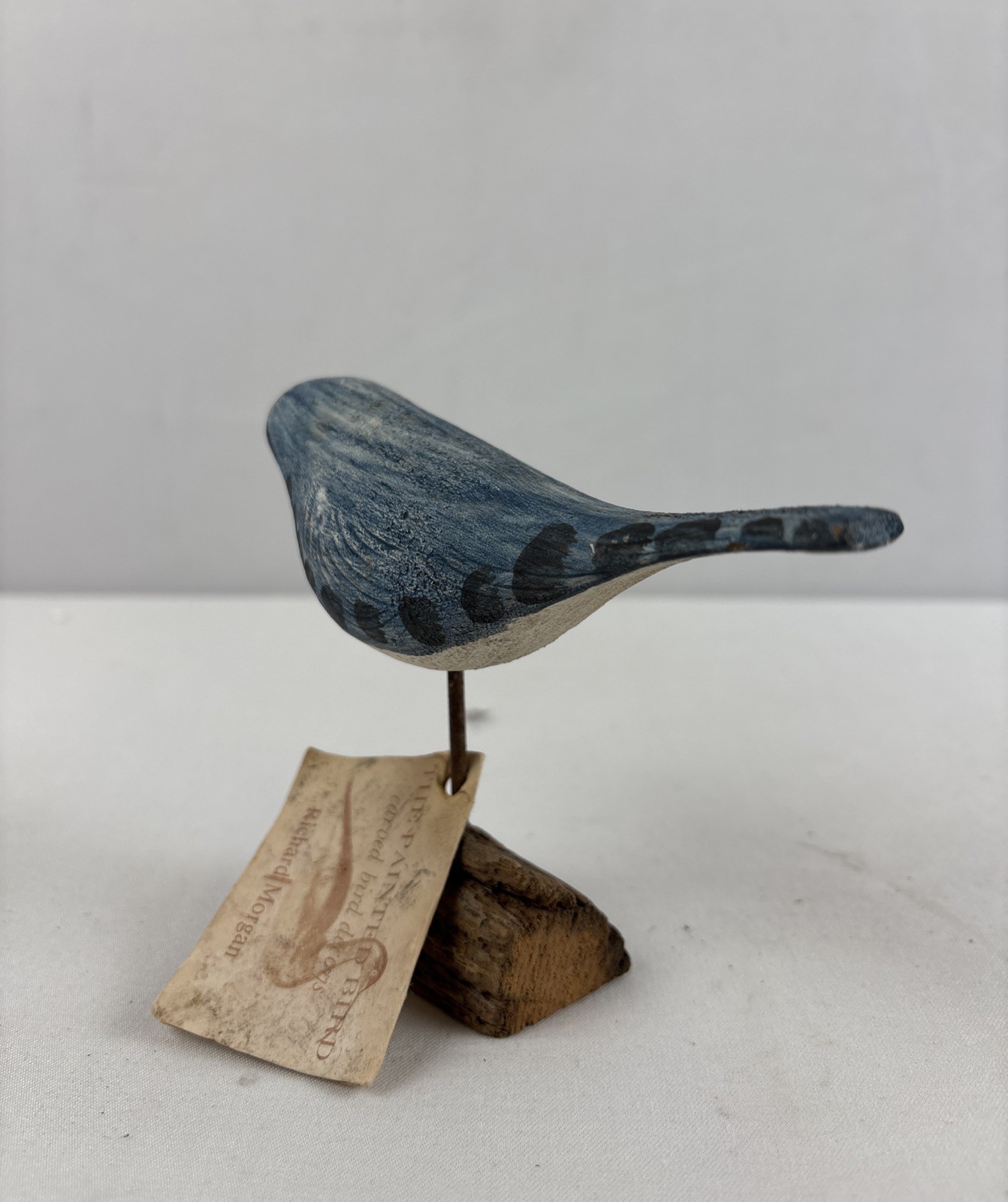 Richard Morgan Wooden Birds With Tags Set Of 5 Hand Painted Figures