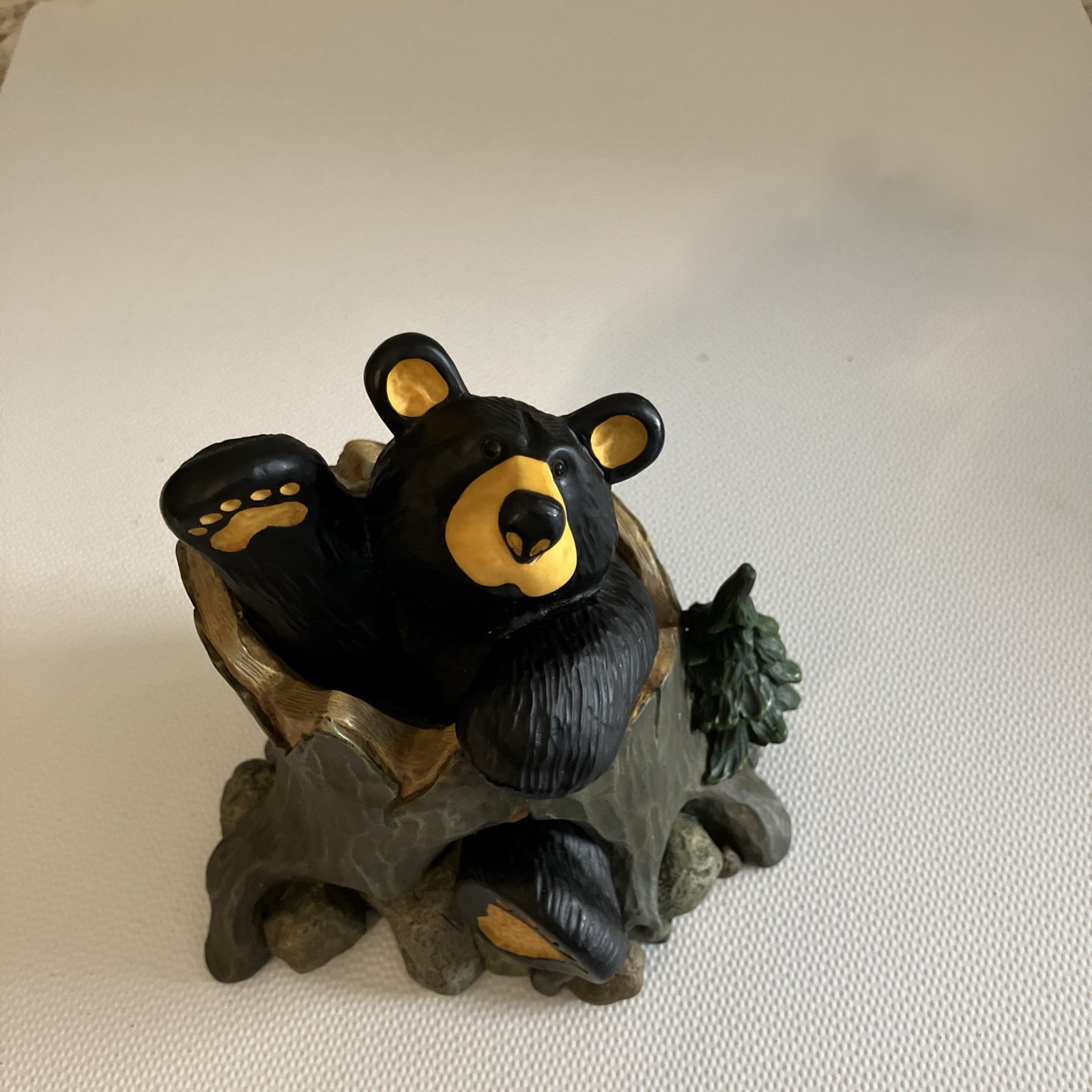 Bearfoots Bears Andy Figurine Vintage Big Sky Carvers Jeff Fleming Tree 6”x6”x4”