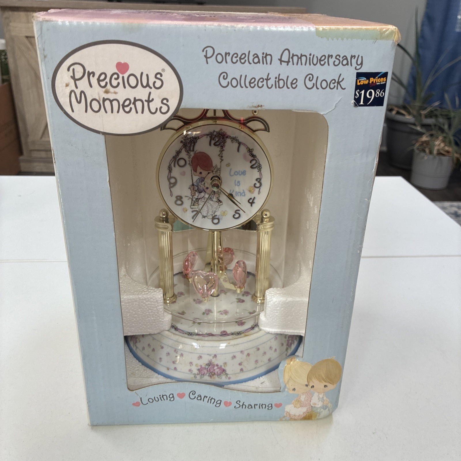 Precious Moments Porcelain Anniversary Clock “Love Is Kind” w/ Box Working