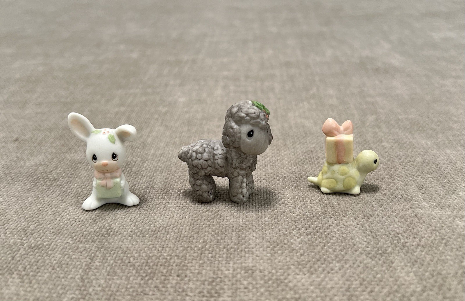 Precious Moments Mini Bunny Lamb Turtle Nativity Addition 1986 Orig Box 102296