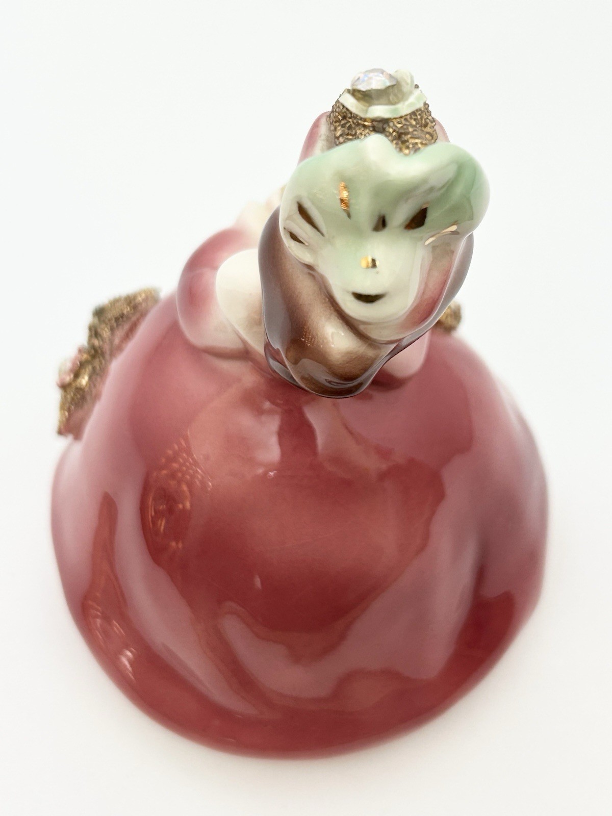 1950s Josef Originals California Little Gift Pink Girl Clear Gems Figurine