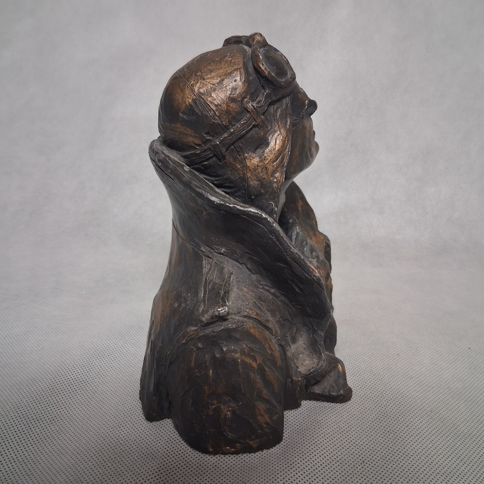 Michael Garman 1973 “Flying Leather” Bronze Bust Sculpture – Chipped
