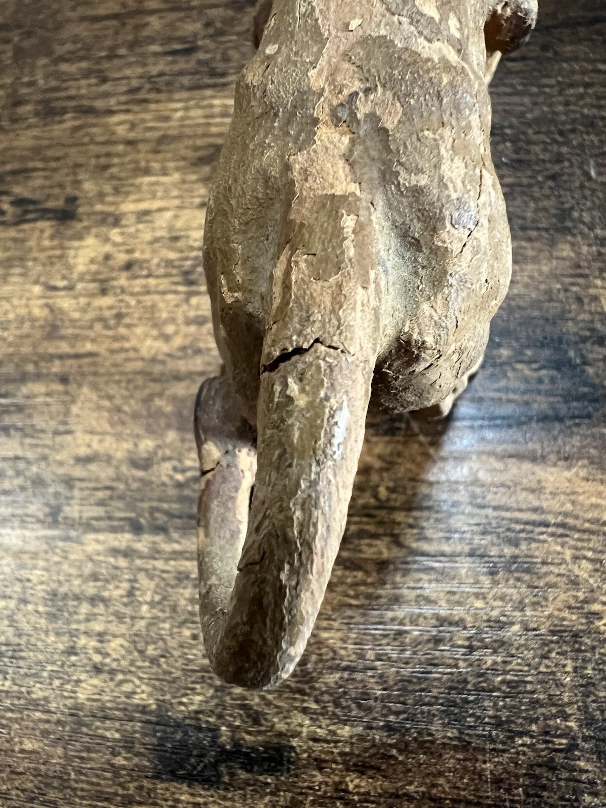 Vintage Hand Carved Wood Lion Figurine Hand Painted Folk Art 3 Inch