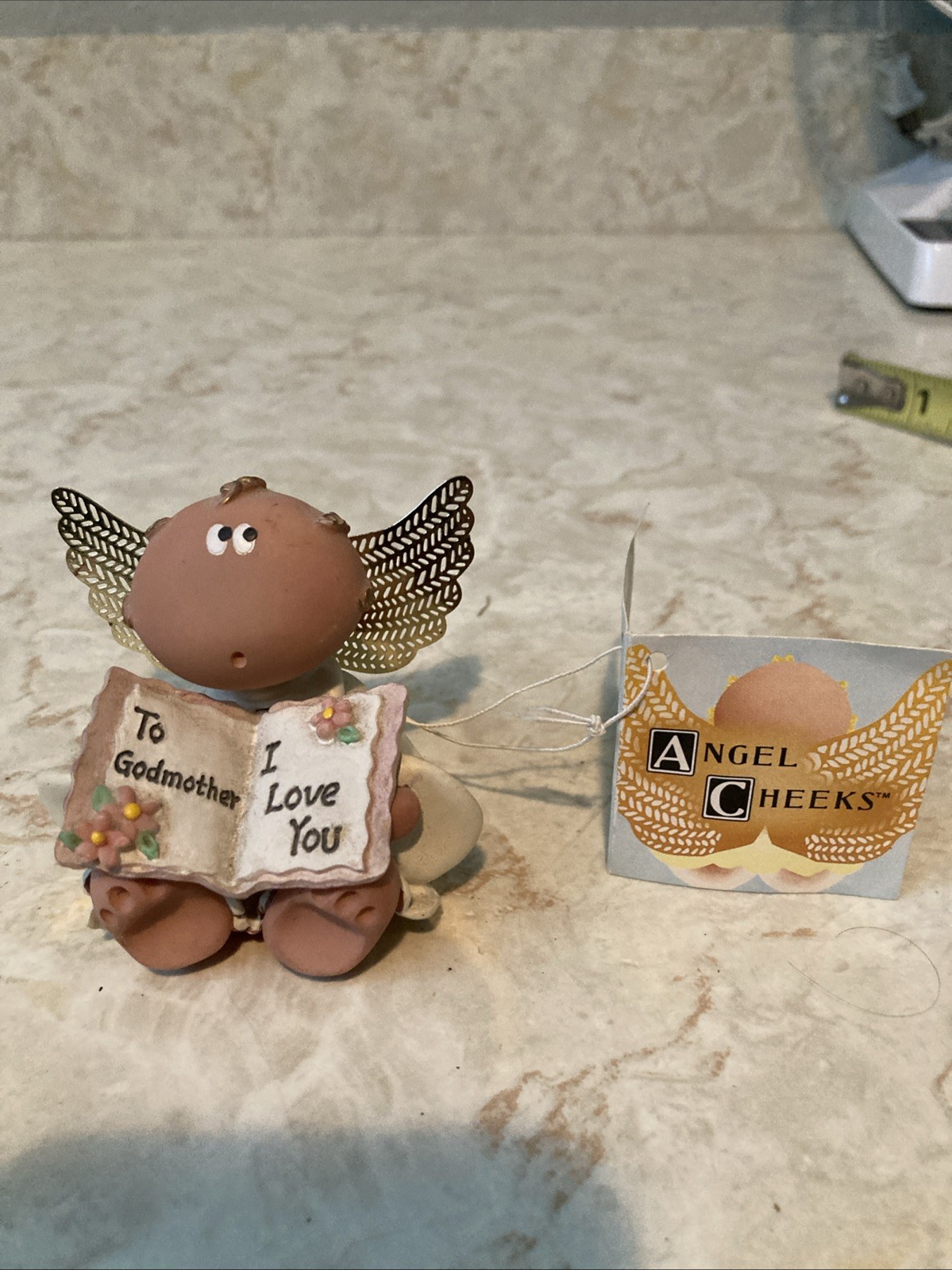 2001 Angel Cheeks “ To Godmother I Love You” With Tag Figurine Vintage