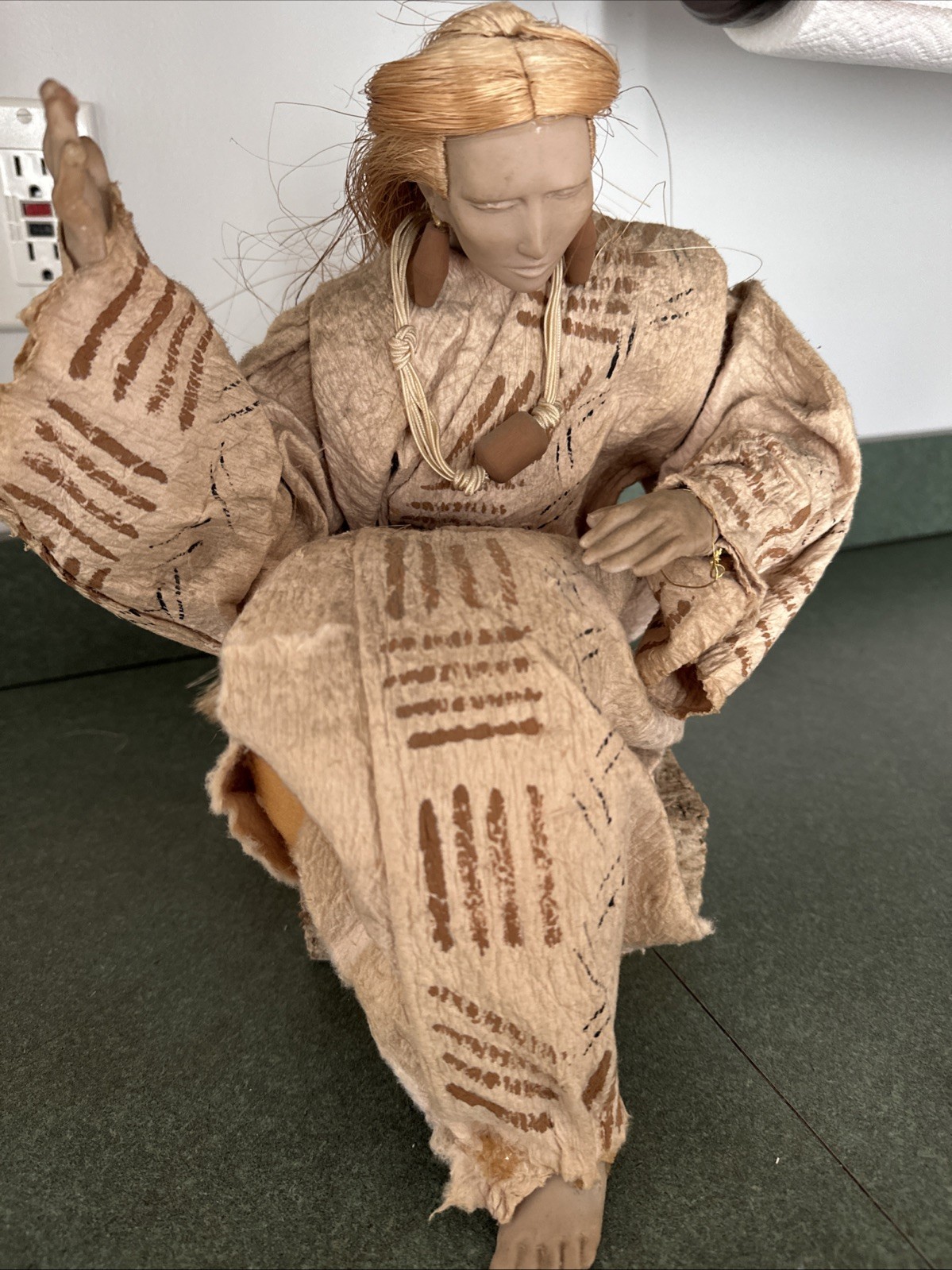 Handcrafted Vintage Filipino Woman Figurine 11 Inches Tall