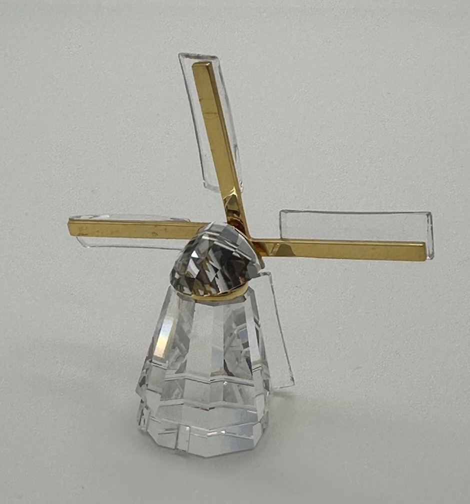 Swarovski Crystal Memories Journeys Windmill Gold Tone Retired Swan Logo