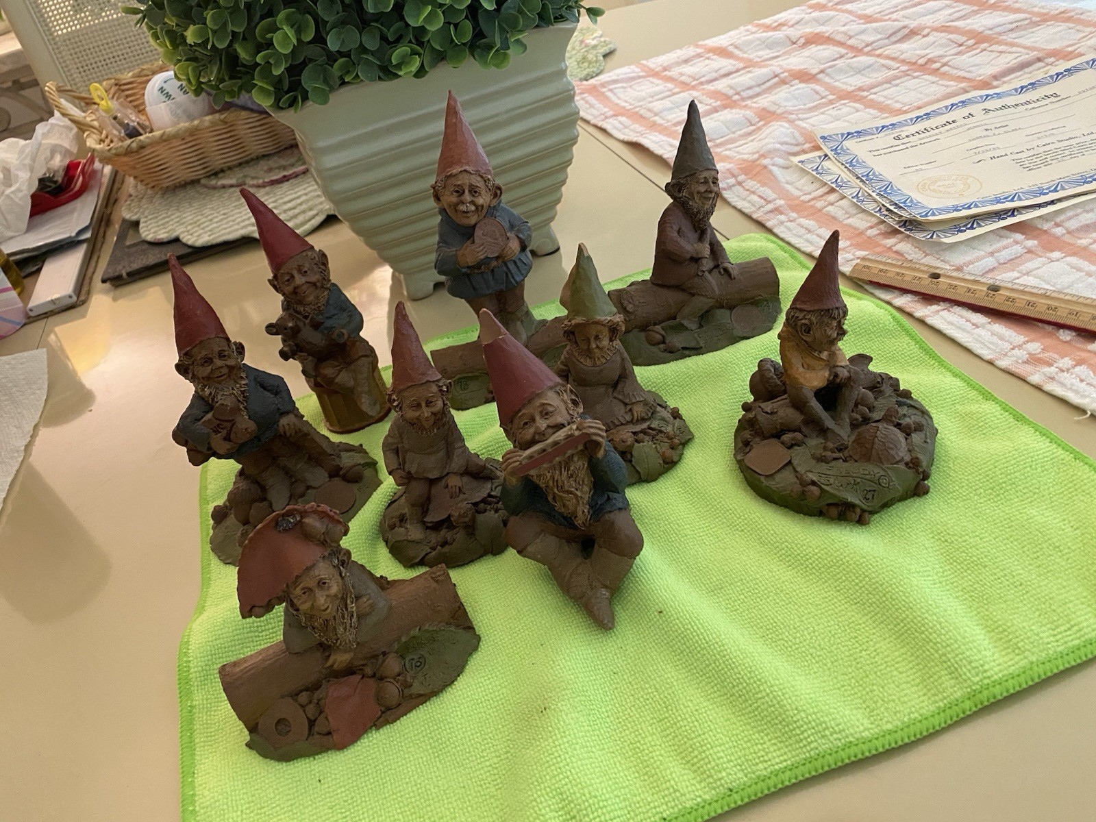 Vintage Tom Clark Lot of 9 Signed Gnome Figures Collection With 3 COAs
