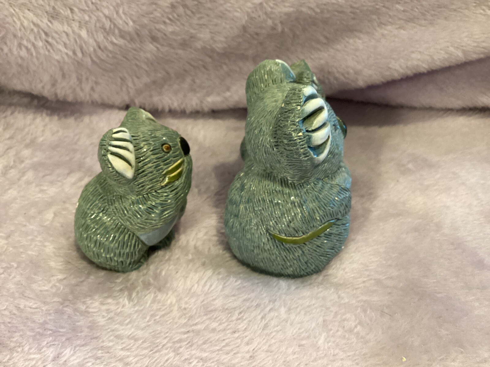 Artesania Rinconada “ Koala Bears”, Set Of 3, Bluish Gray, White Ears