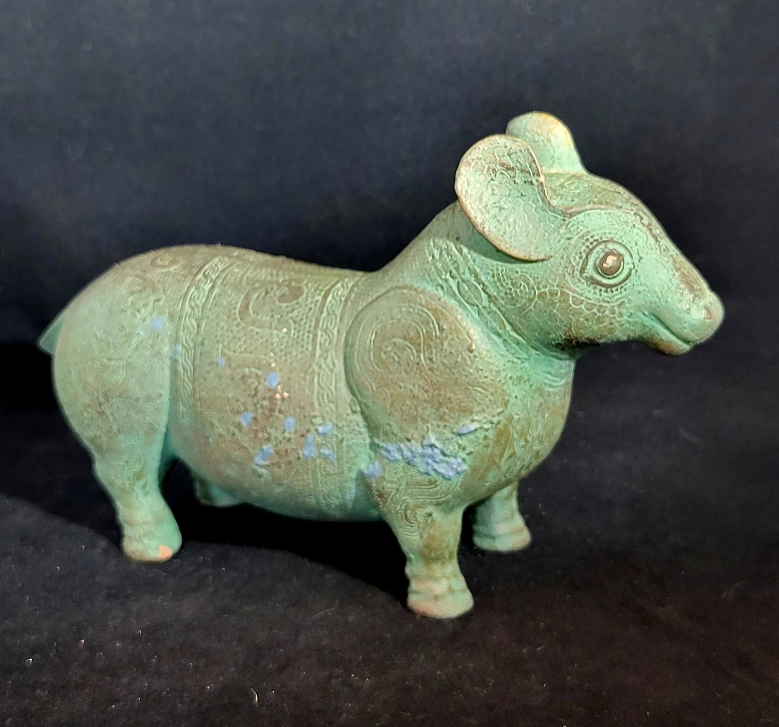 Vintage Alva Museum Replica Chinese Mythical Tapir Cast Figure‐Heavy~Marked 1961