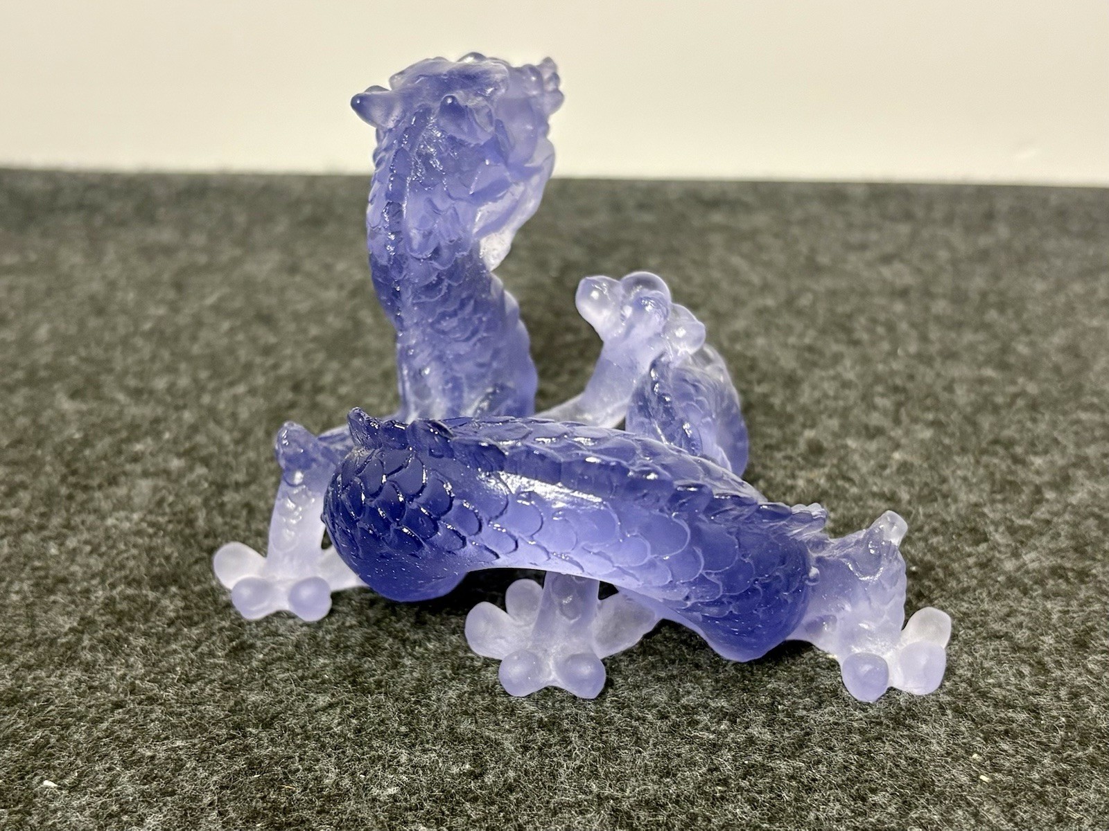 Daum Crystal Pate De Verre Le Amethyst Purple Dragon Figurine Limited Edition