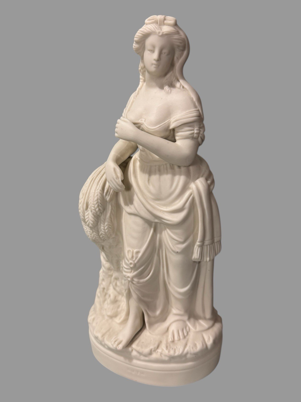 Antique Victorian Parian Porcelain Art Nouveau 9.75″ Figural Ruth Maiden Statue
