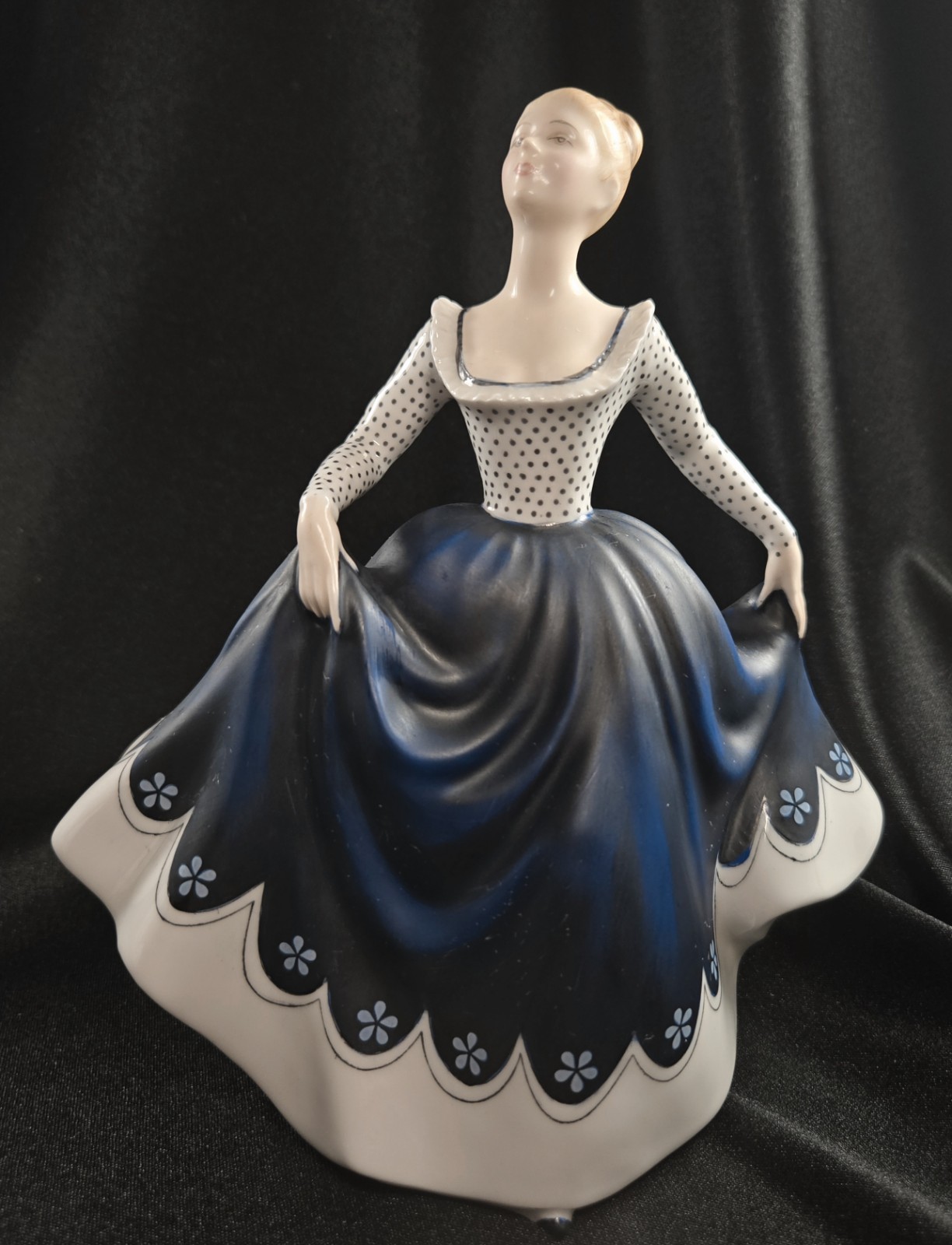 Reduced! Royal Doulton “Lisa” HN2310 Lady In Blue & White Dress Matte & Glaze