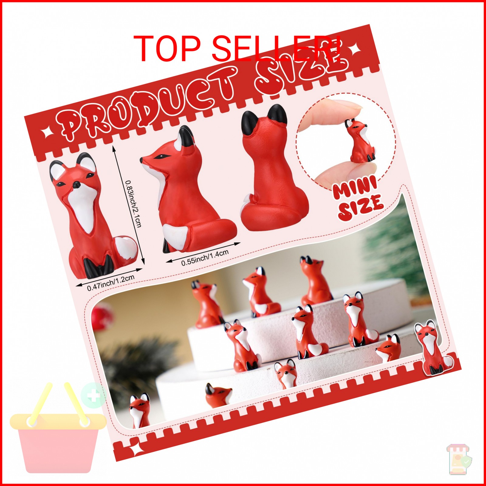 Wesiti 50 Pcs Mini Resin Fox Figures Bulk Cute Foxes Figurine Spring Woodland Fo