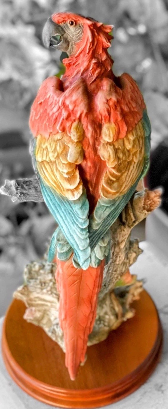 RARE! Signed, Giuseppe Armani “Scarlet Macaw Statue”