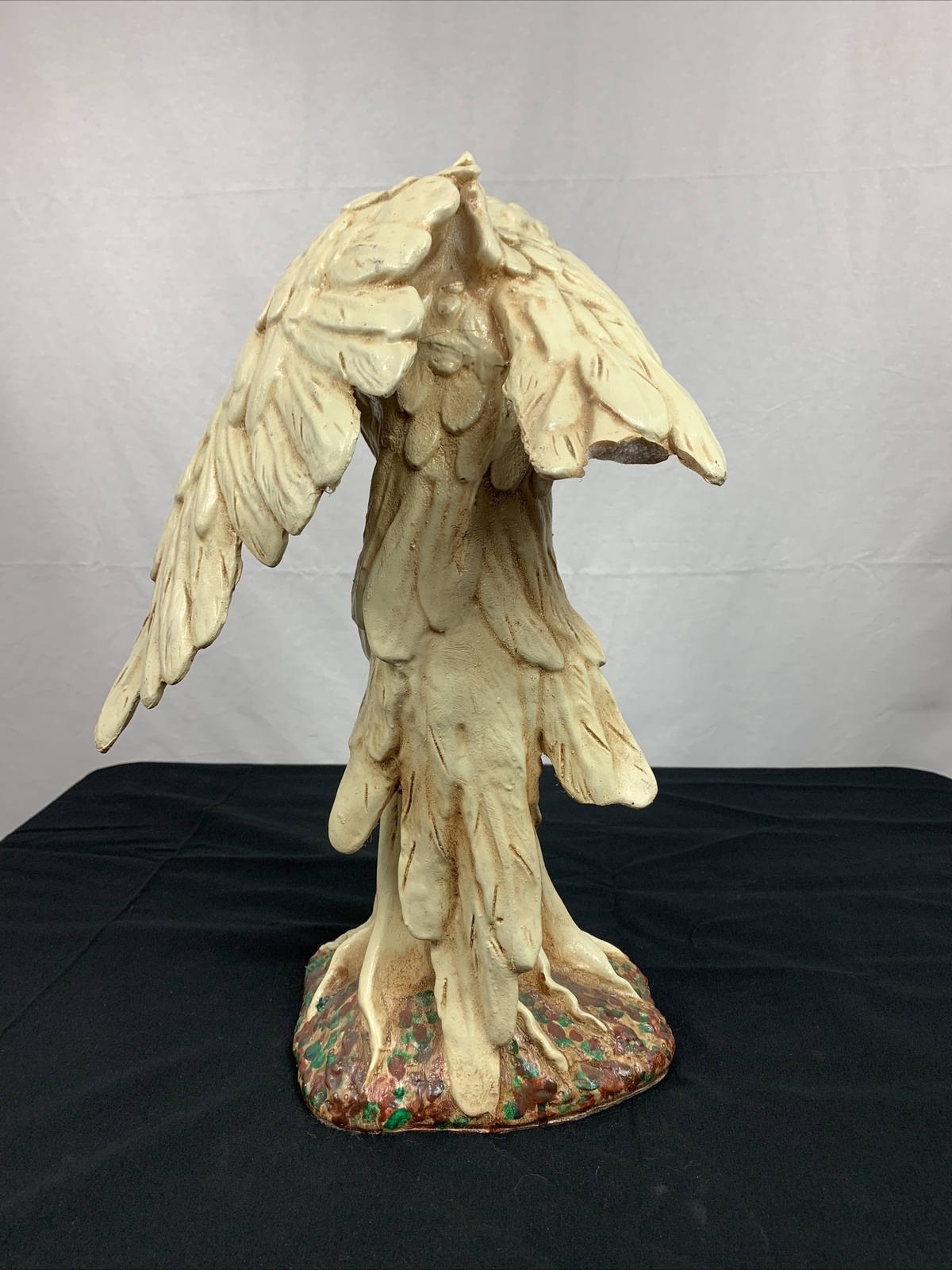 Ceramic Parrot Large Bird 19″ Tall Heavy Vintage Italian Style Flaws See Picture