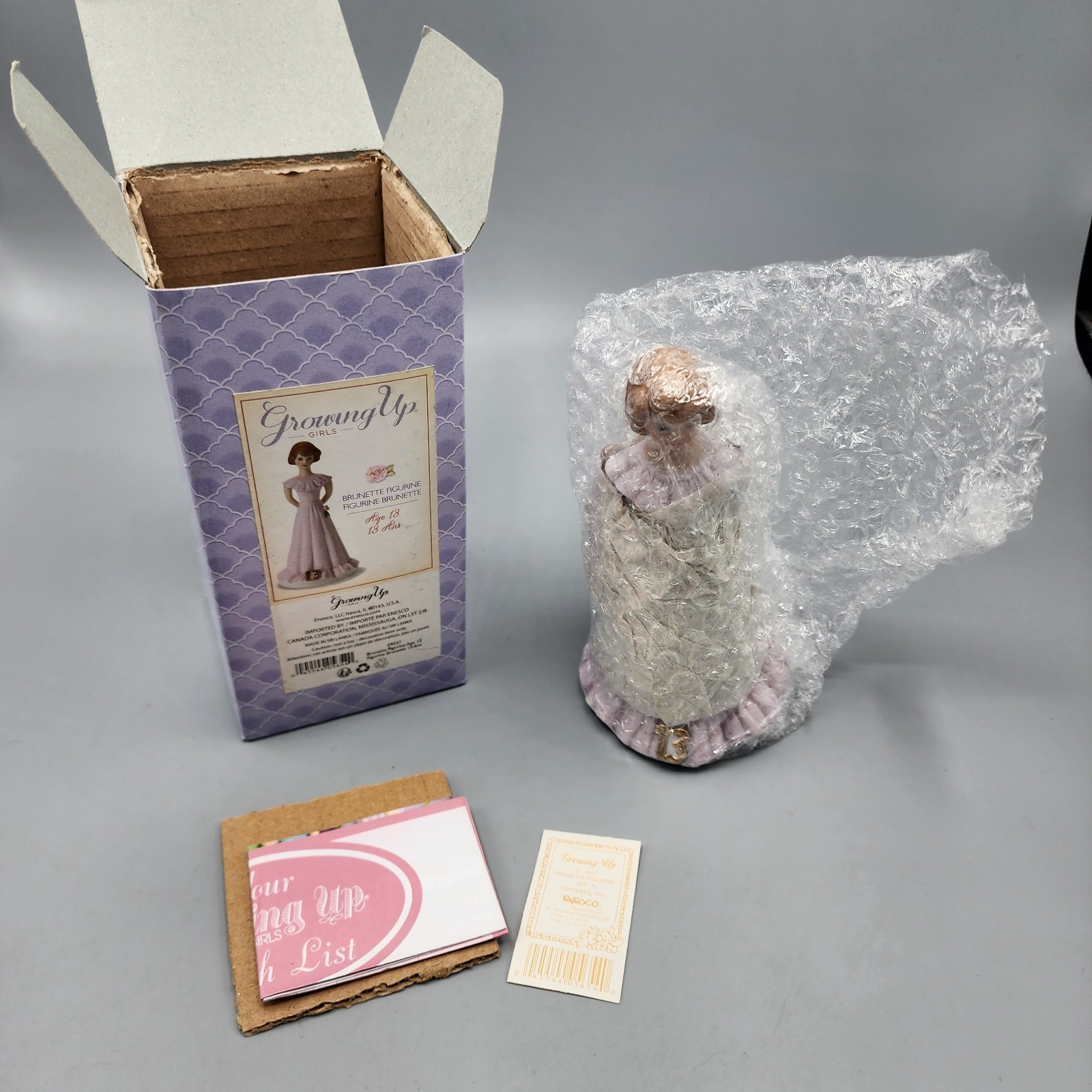 Growing Up Girls “Brunette Age 13” Porcelain Figurine 5.5” Goldenpink NEW