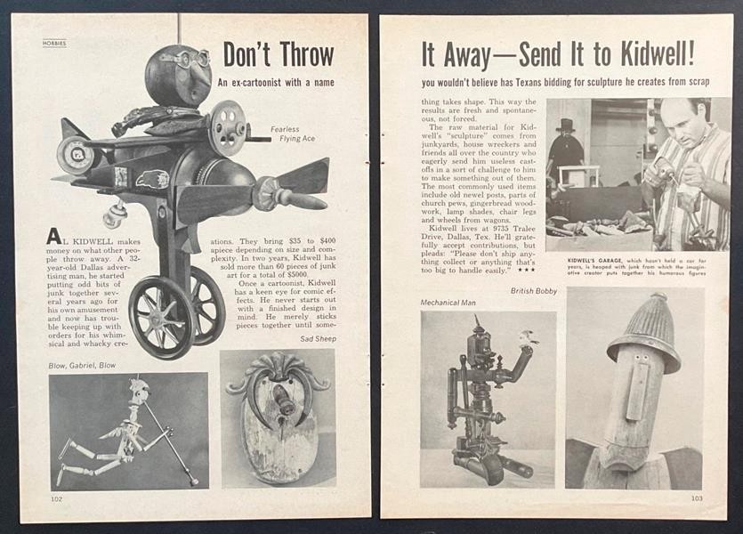 Al Kidwell 1968 Fantasy Art vintage Junk Art pictorial Recycled Sculpture