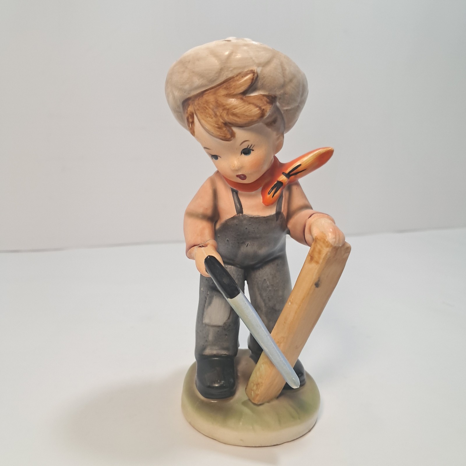 Enesco Imports Young Boy Carpenter Lumberjack Sawing Board 6″ Figurine Japan